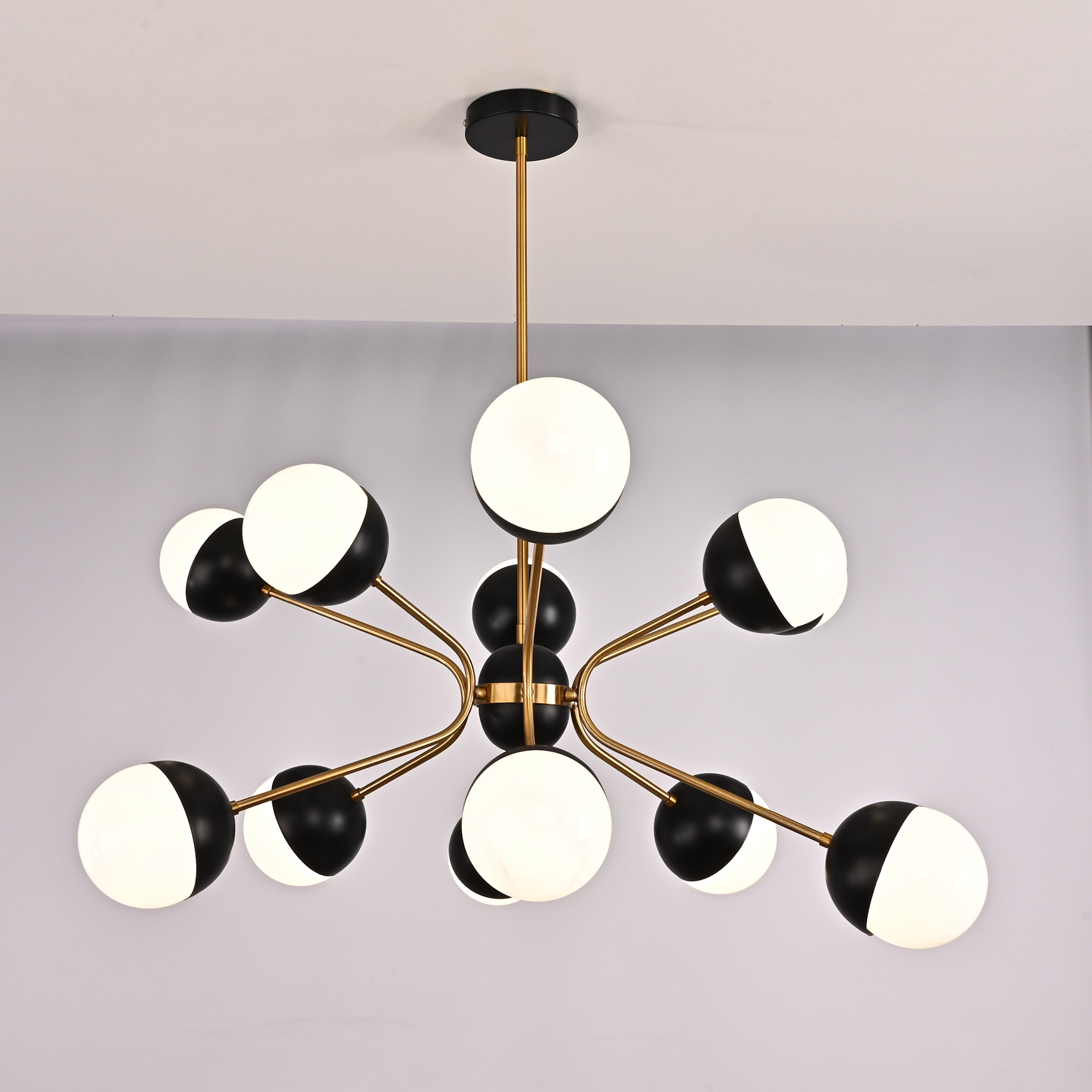 Люстра на штанге Rewire Custom Orb Chandelier in 1950 80*80*100 см, 12*LED*25W, ImperiumLoft 40.1328.MT.20.CH, Латунь