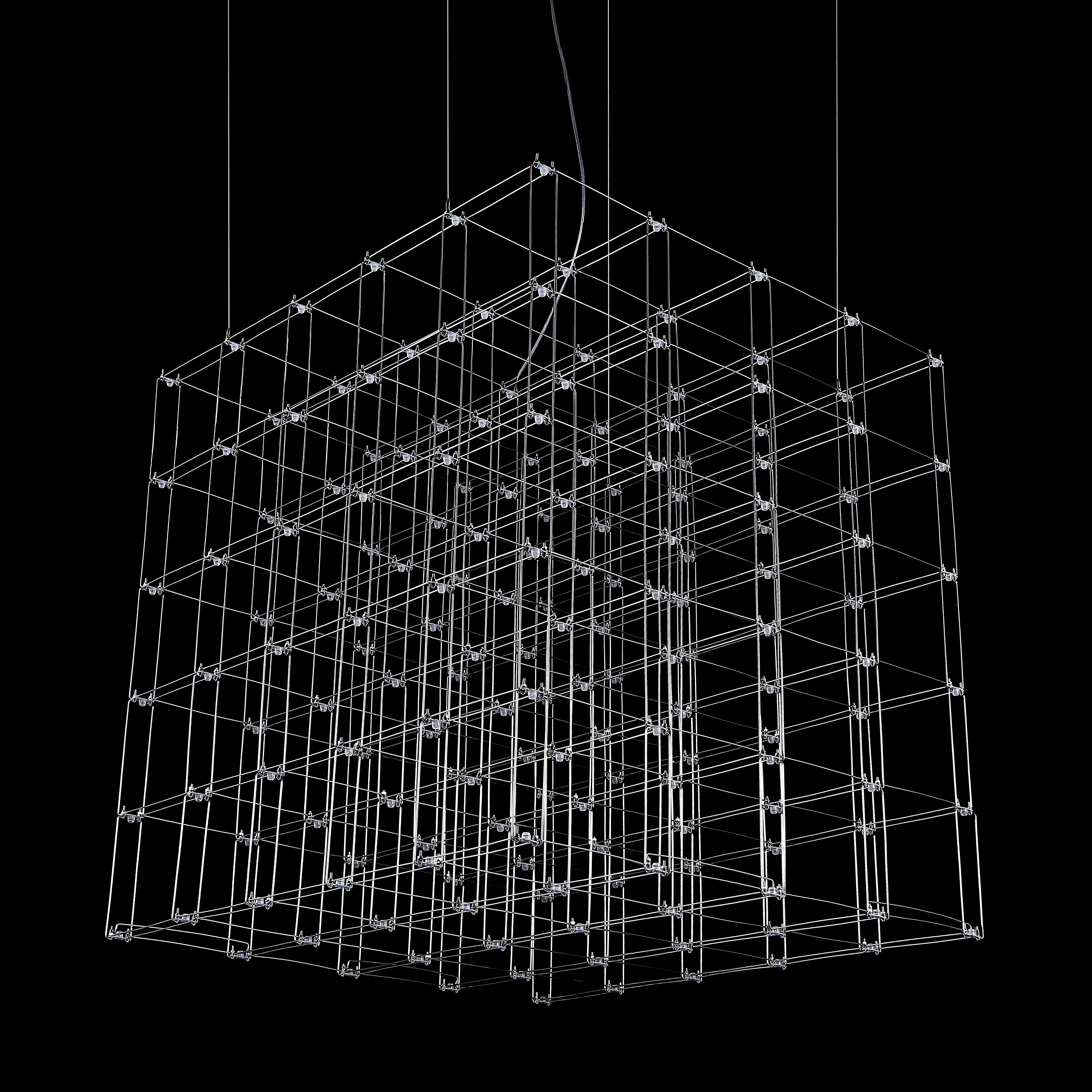 Подвесная люстра Quasar Cosmos Square LED pendant light 100/100/100 100*100*100 см, 180*LED*1W, ImperiumLoft 40.2440, Серебристый