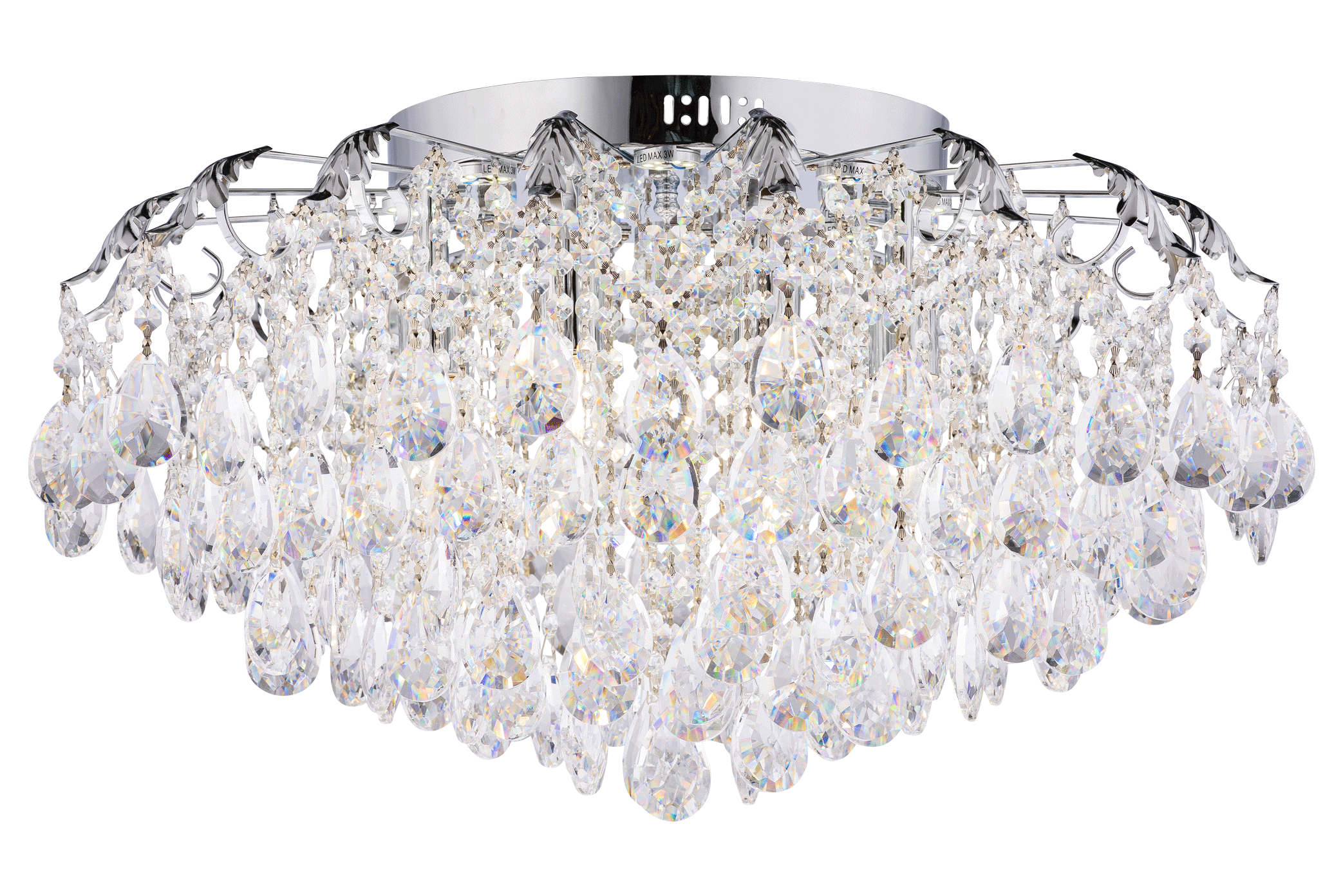 Люстра Ø650 x H380, мм, 8*40W (320W) + 8*3W (24W), CR (Хром) Rilon 1504/8+8 CR