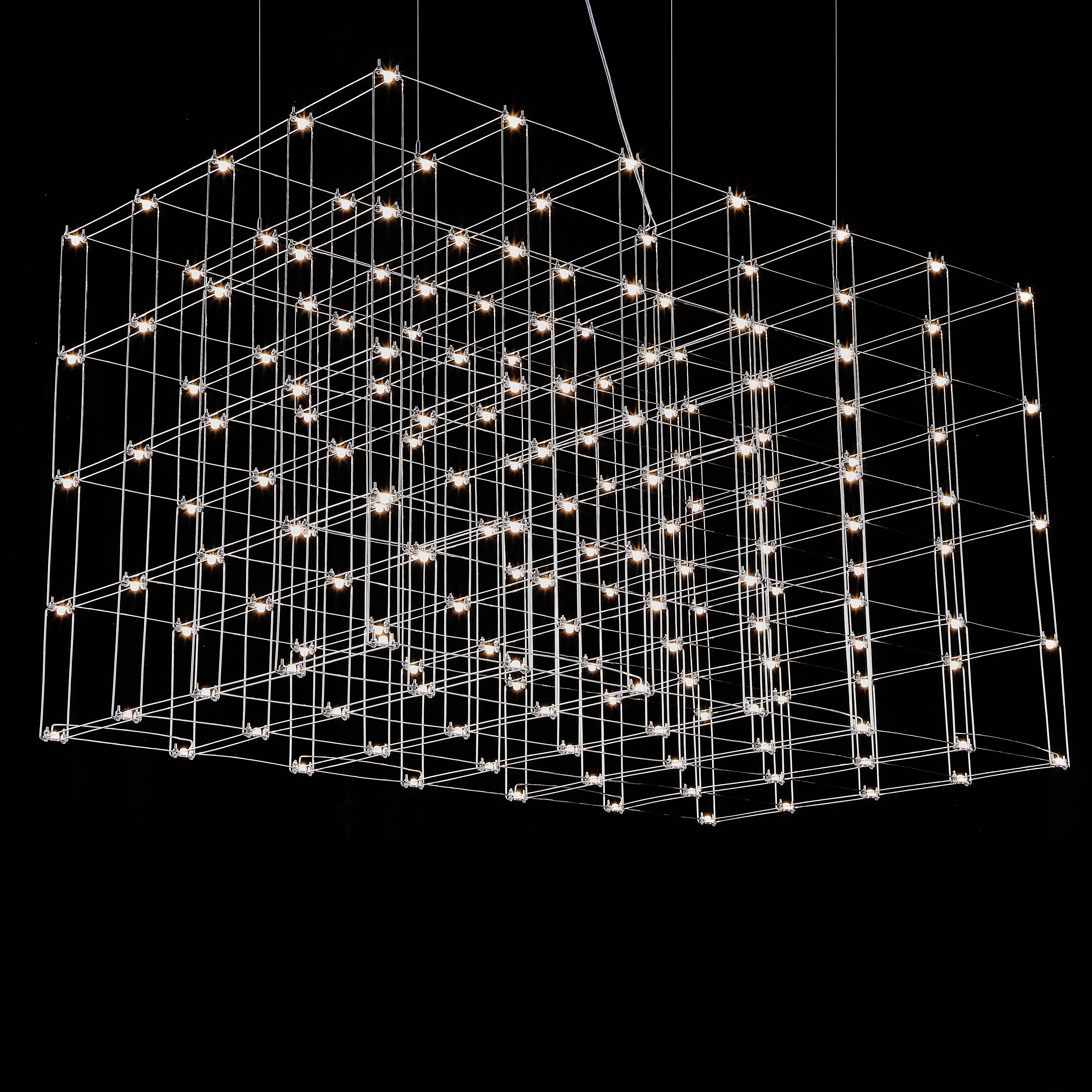 Подвесная люстра Quasar Cosmos Square LED pendant light 80/80/140 140*80*80 см, 175*LED*1W, ImperiumLoft 40.2440, Серебристый