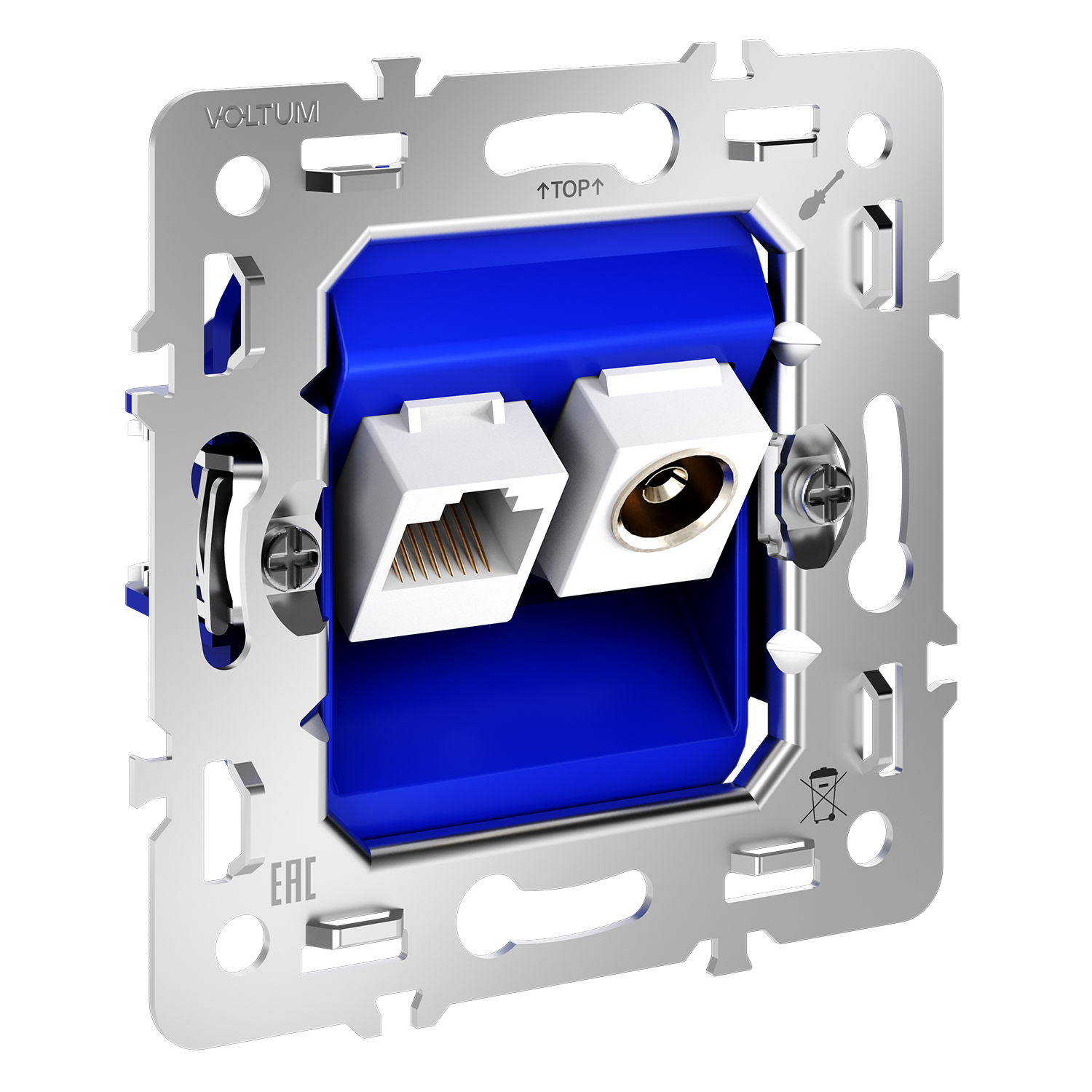 Механизм розетки TV+RJ45 кат. 6, S70 Voltum S70 VLS0607M, Металл