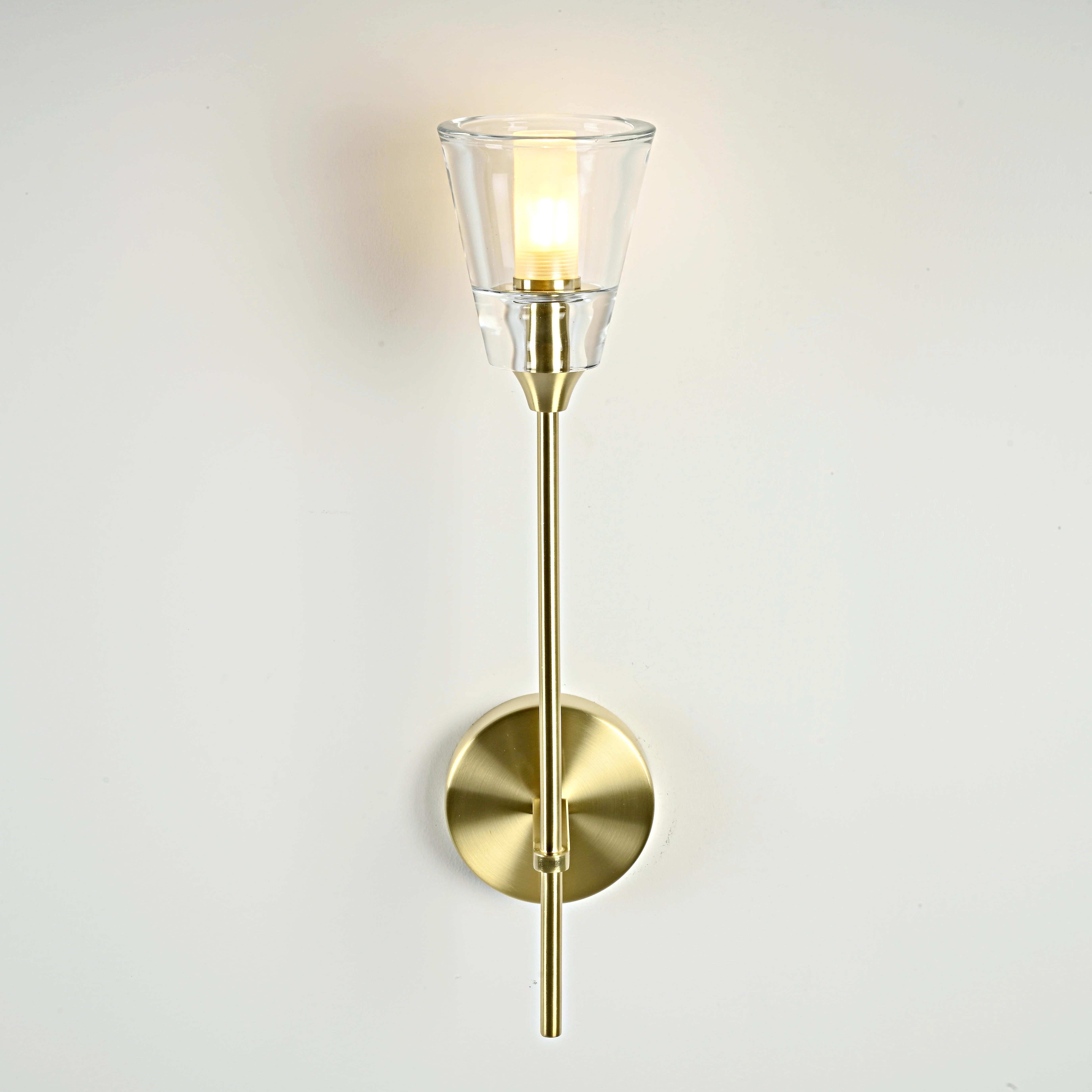 Бра TORCHE DE VERRE wall lamp 10*10*51 см, 1*G9*40W, ImperiumLoft 44.394, Латунь