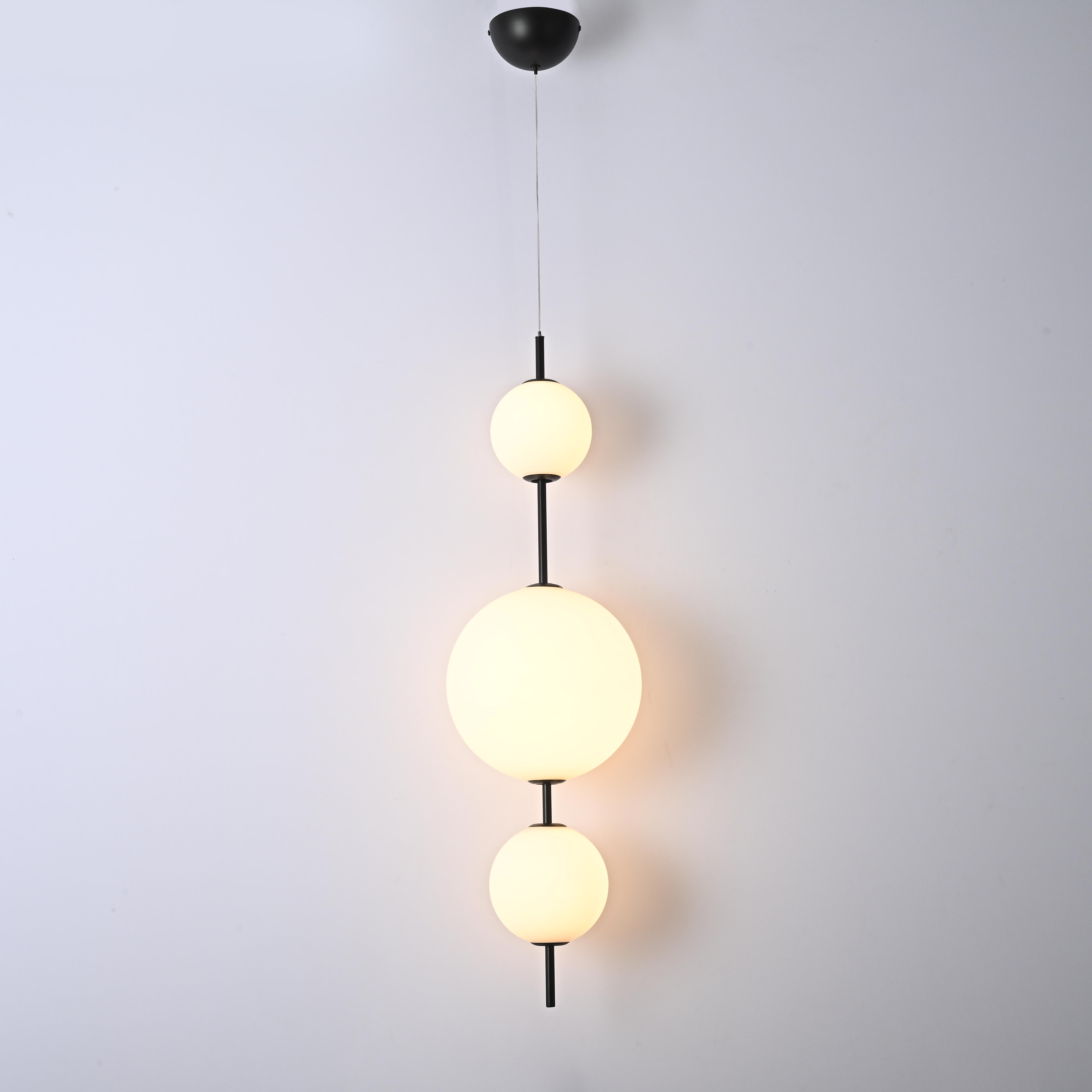 Подвесной светильник White beads Pendant D50 50*50*170 см, 3*LED*10W, 3000K, ImperiumLoft 40.2133-0, Чёрный