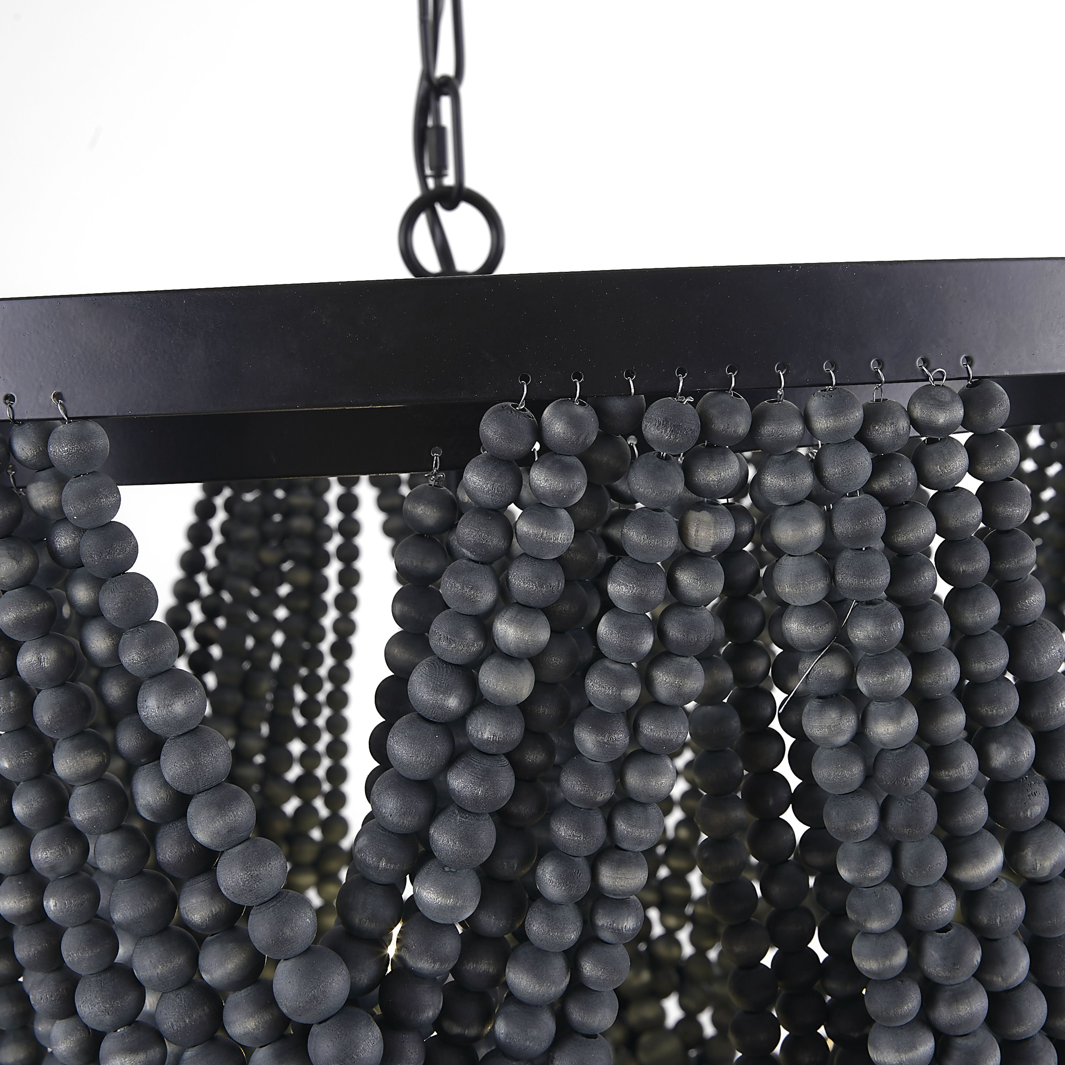 Подвесная люстра Amelia Wood Bead Chandelier 60*60*71 см, 5*E14*40W, ImperiumLoft 40.2125, Чёрный, Коричневый