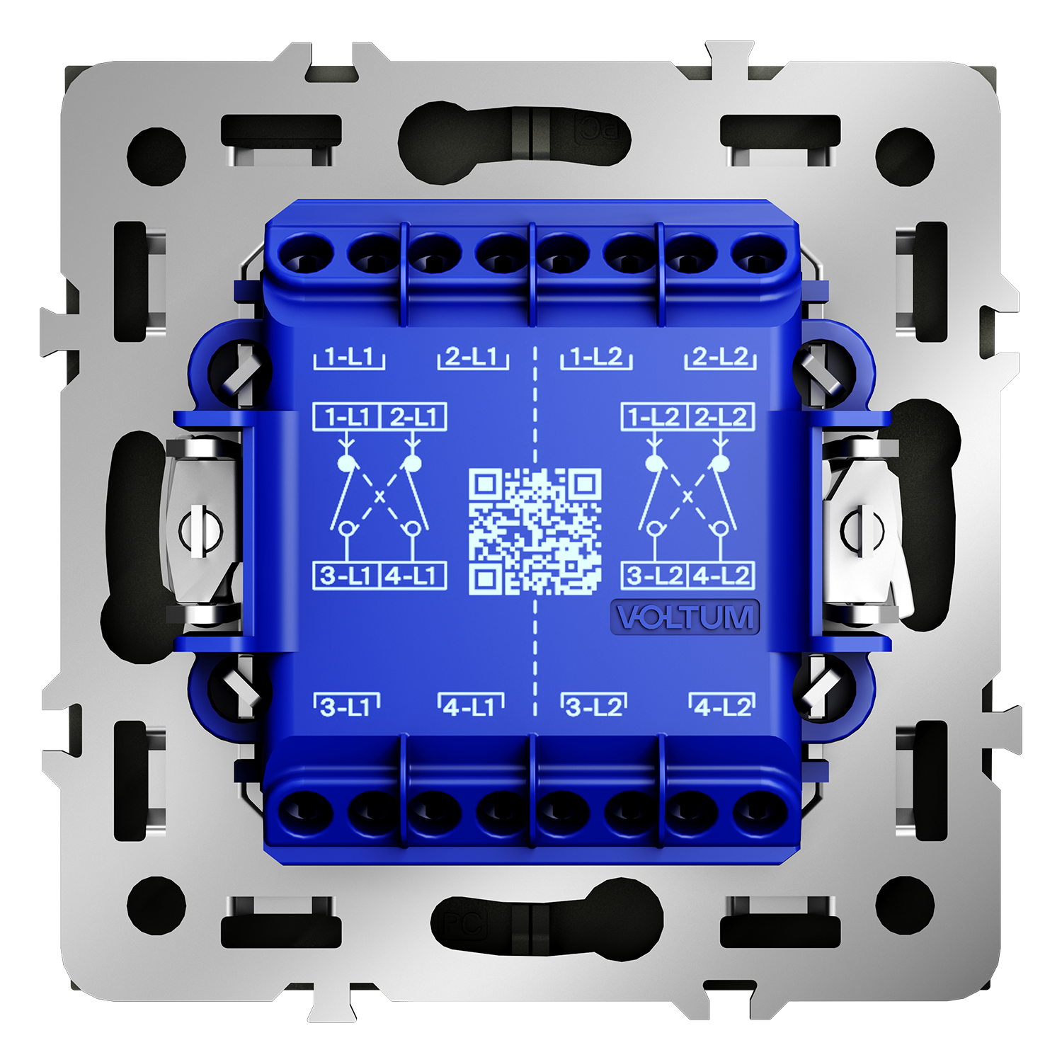 Перекрестный переключатель встраиваемый двухклавишный 10А, сталь Voltum S70 VLS020505, Пластик Soft touch