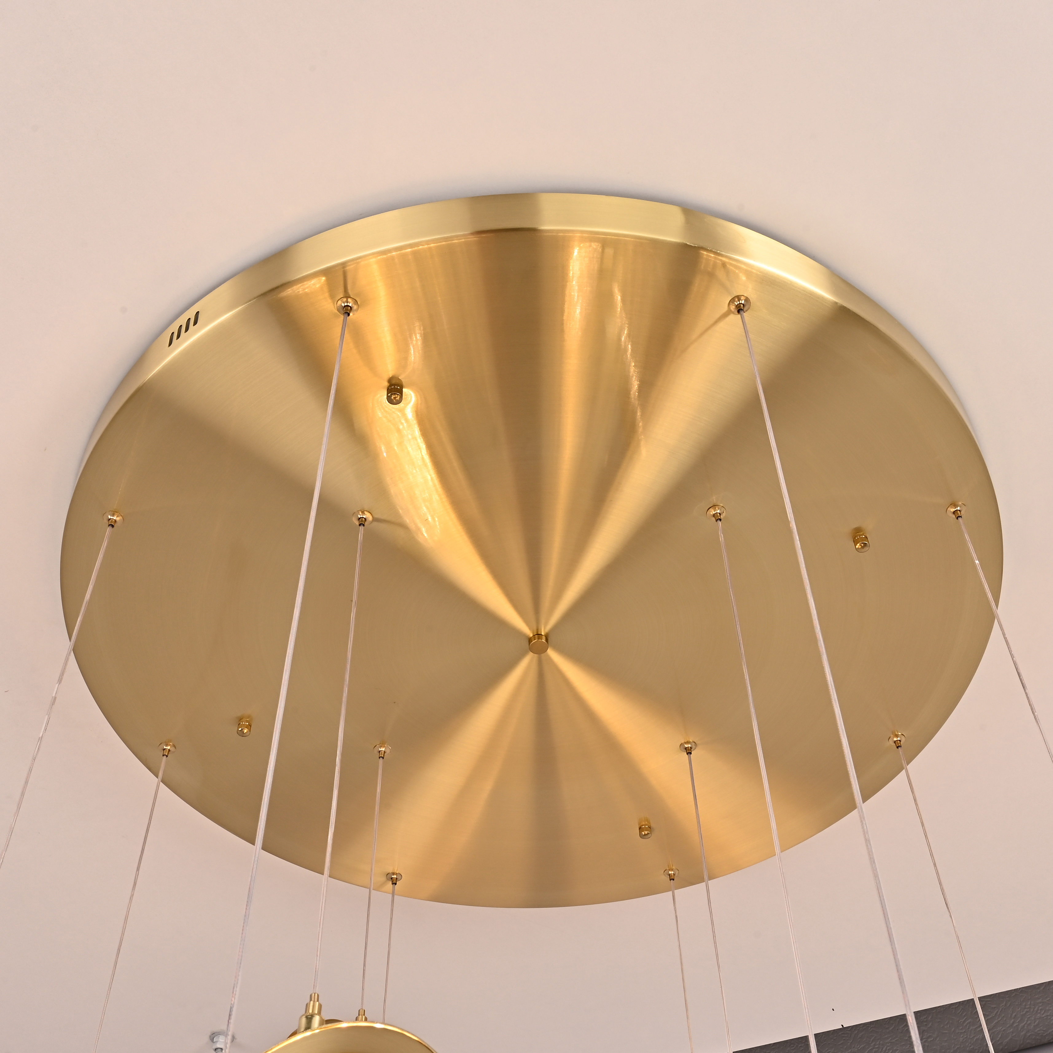 Дизайнерская подвесная люстра ЛУНА lighting collection D70 77*20*20 см, 12*LED*10W, 3000K, ImperiumLoft CAMEO01, Золотистый