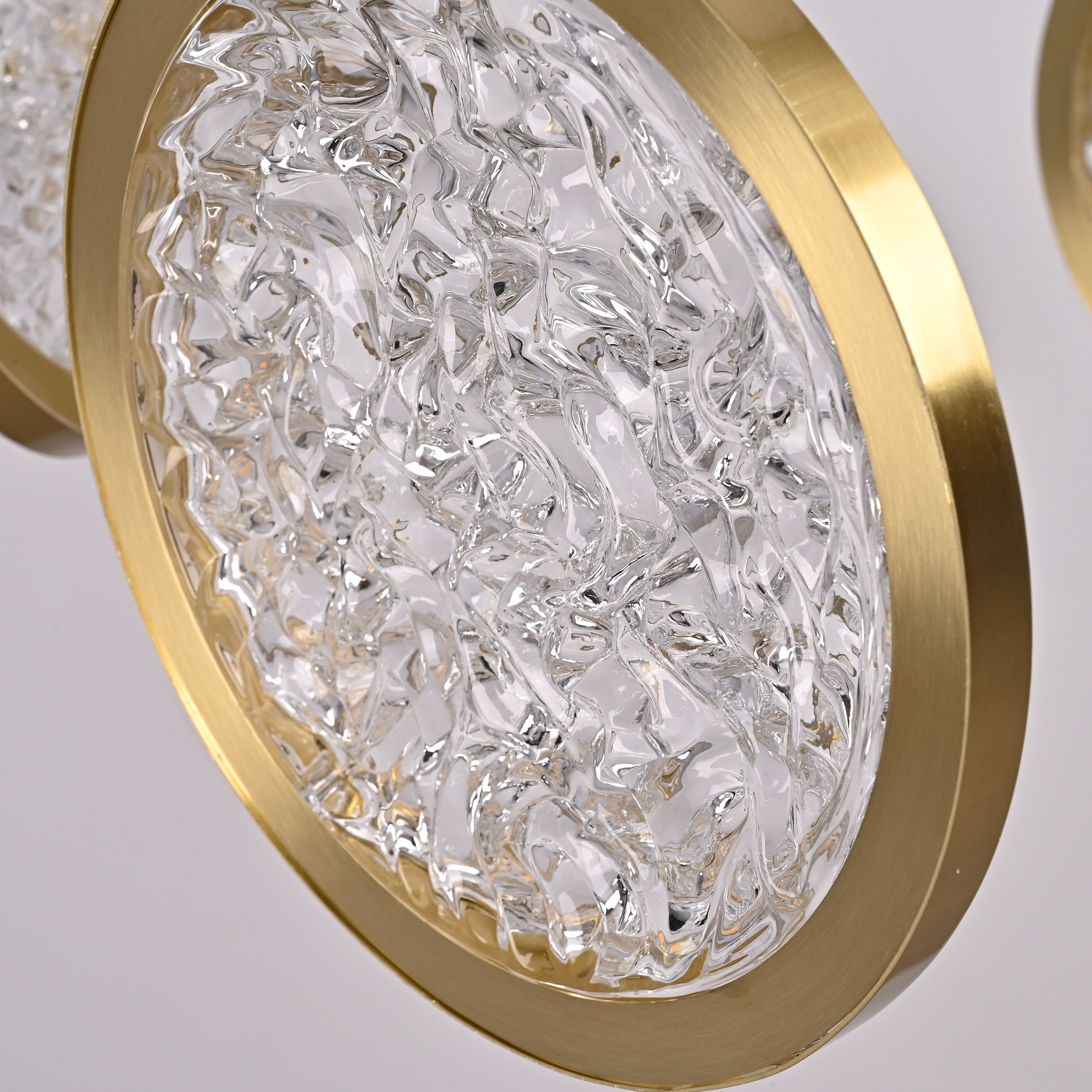 Дизайнерская подвесная люстра ЛУНА lighting collection D70 77*20*20 см, 12*LED*10W, 3000K, ImperiumLoft CAMEO01, Золотистый