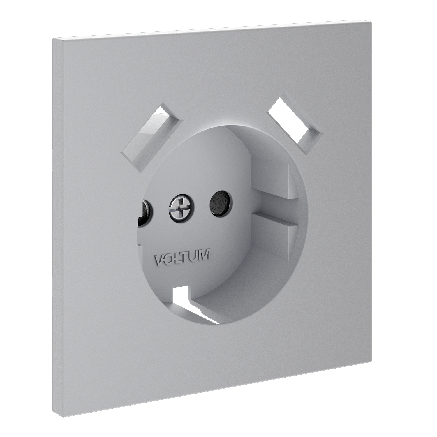 Накладка для розетки с заземлением и защитными шторками, с USB A+A, S70, серый Voltum VLS000916