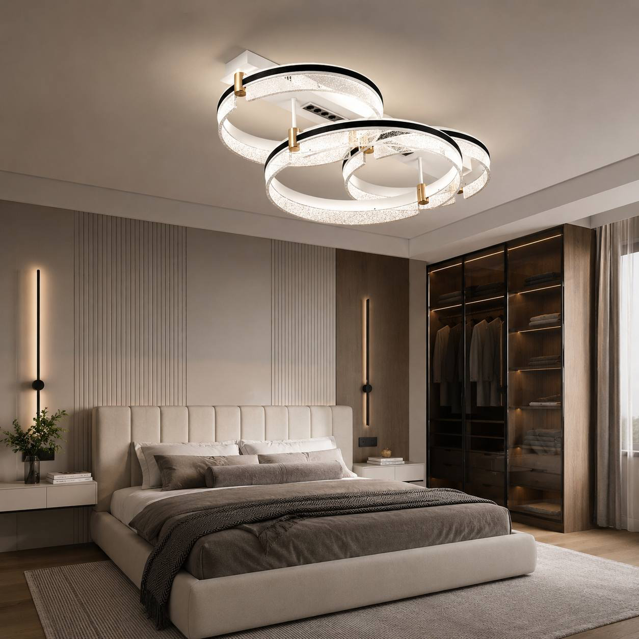 Потолочный светильник 88*50*21- см, *LED*177W, 3000-6000K, MODELIGHT  MDL.1058.880CL WH, Черный, Золото, Белый
