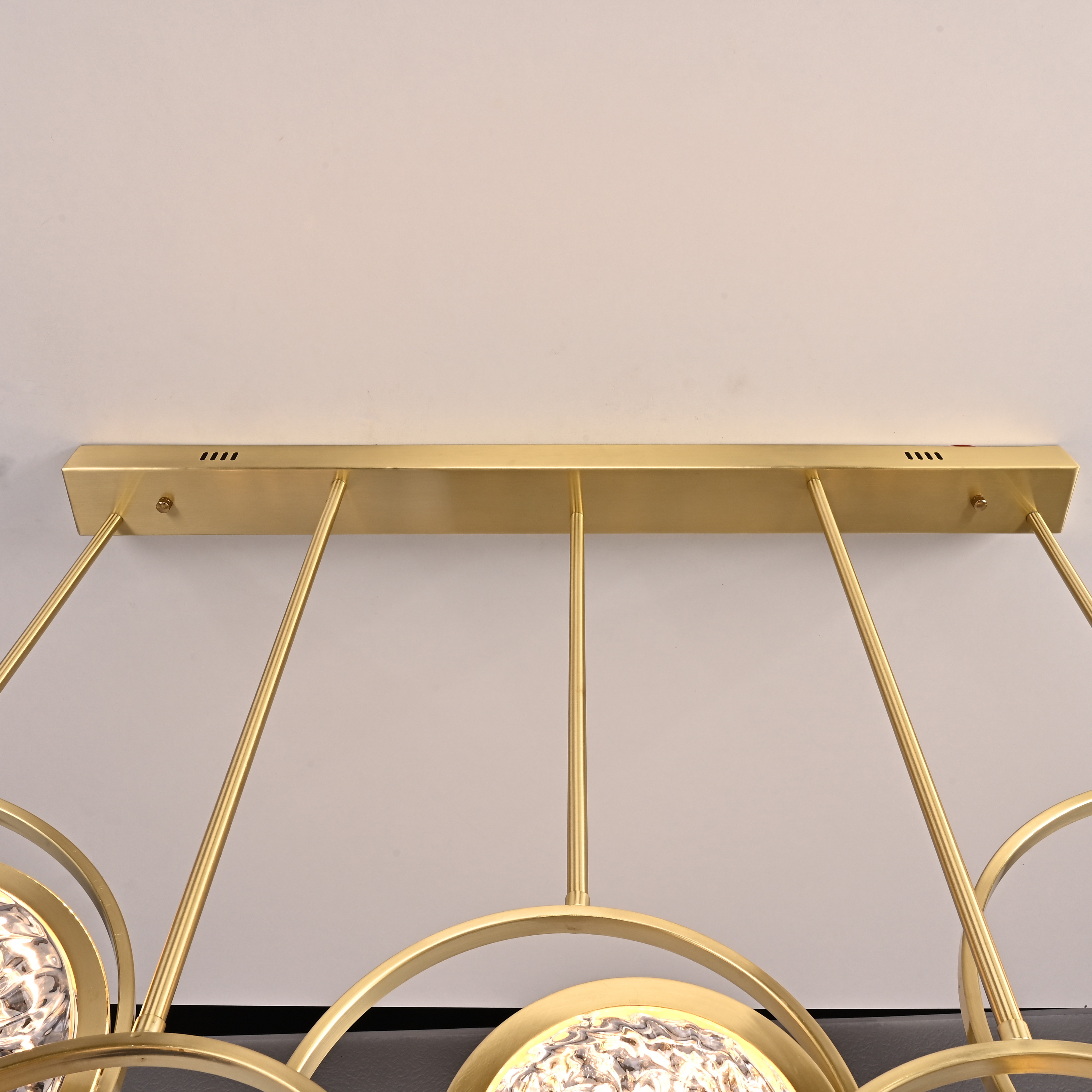 Дизайнерская люстра на штанге ЛУНА lighting collection L100 42*18*18 см, 5*LED*11W, 3000K, ImperiumLoft CAMEO01, Золотистый