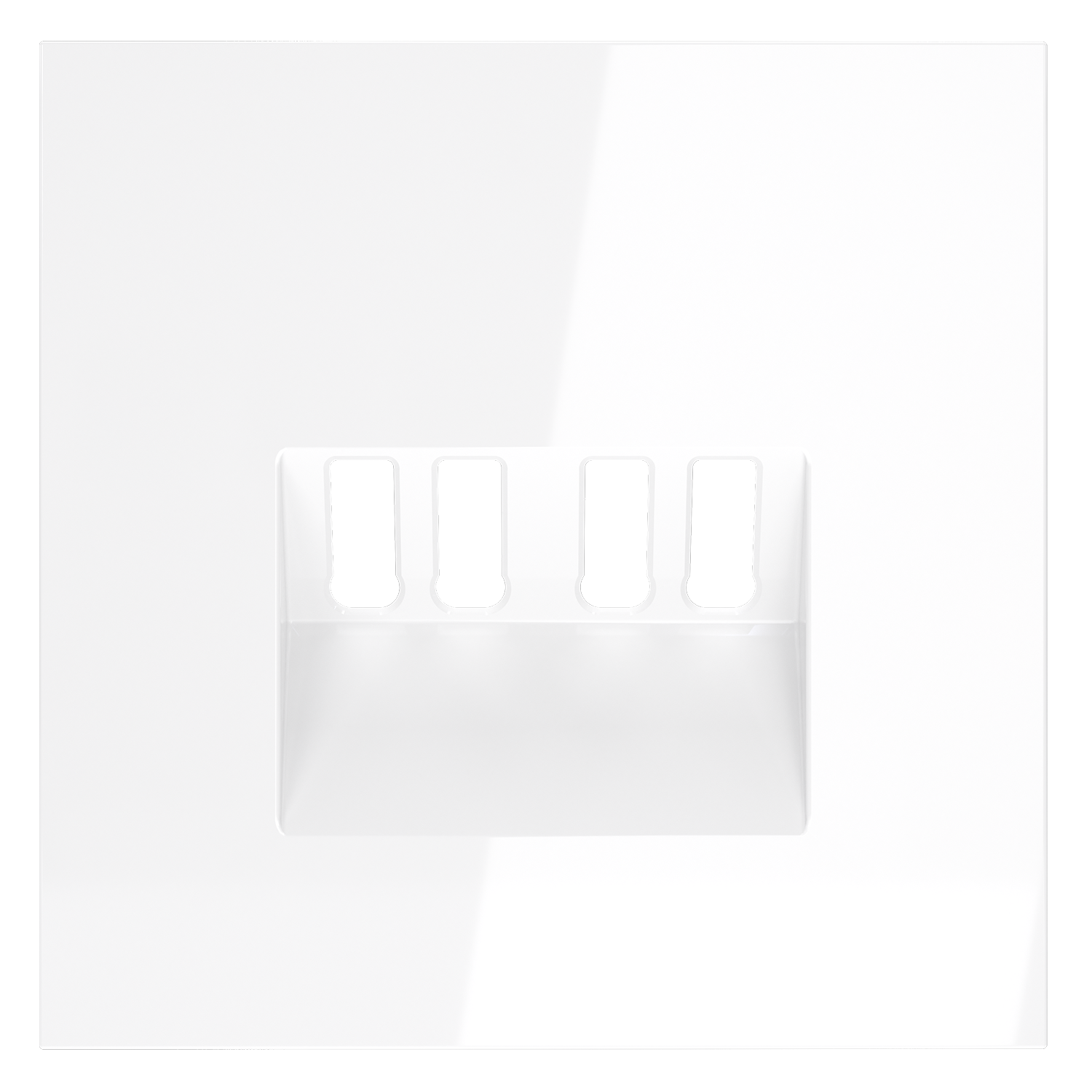 Накладка для розетки акустической 4-местной , белый глянцевый Voltum S70 VLS001501, Пластик глянцевая