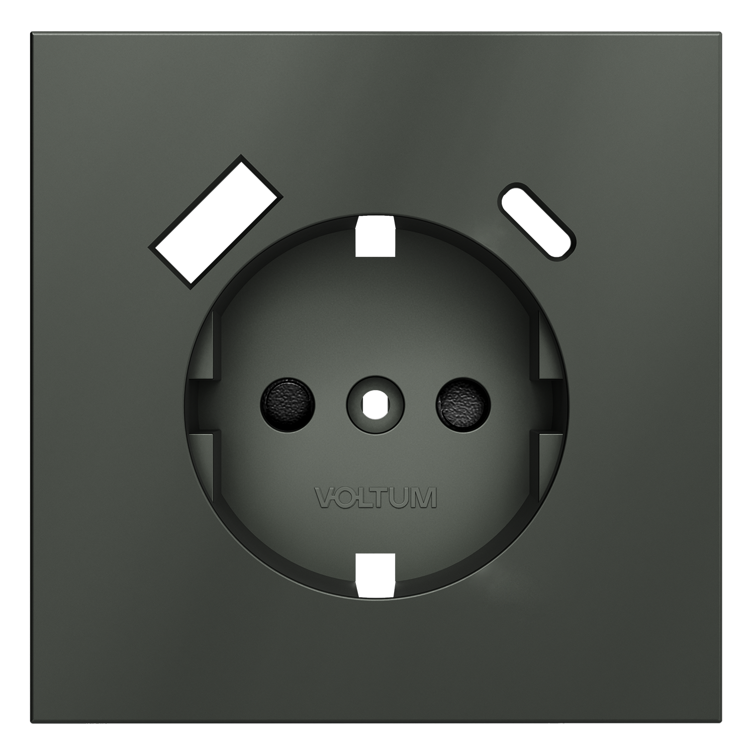 Накладка для розетки с заземлением и защитными шторками, с USB A+C, титан Voltum S70 VLS001006, Пластик Soft touch