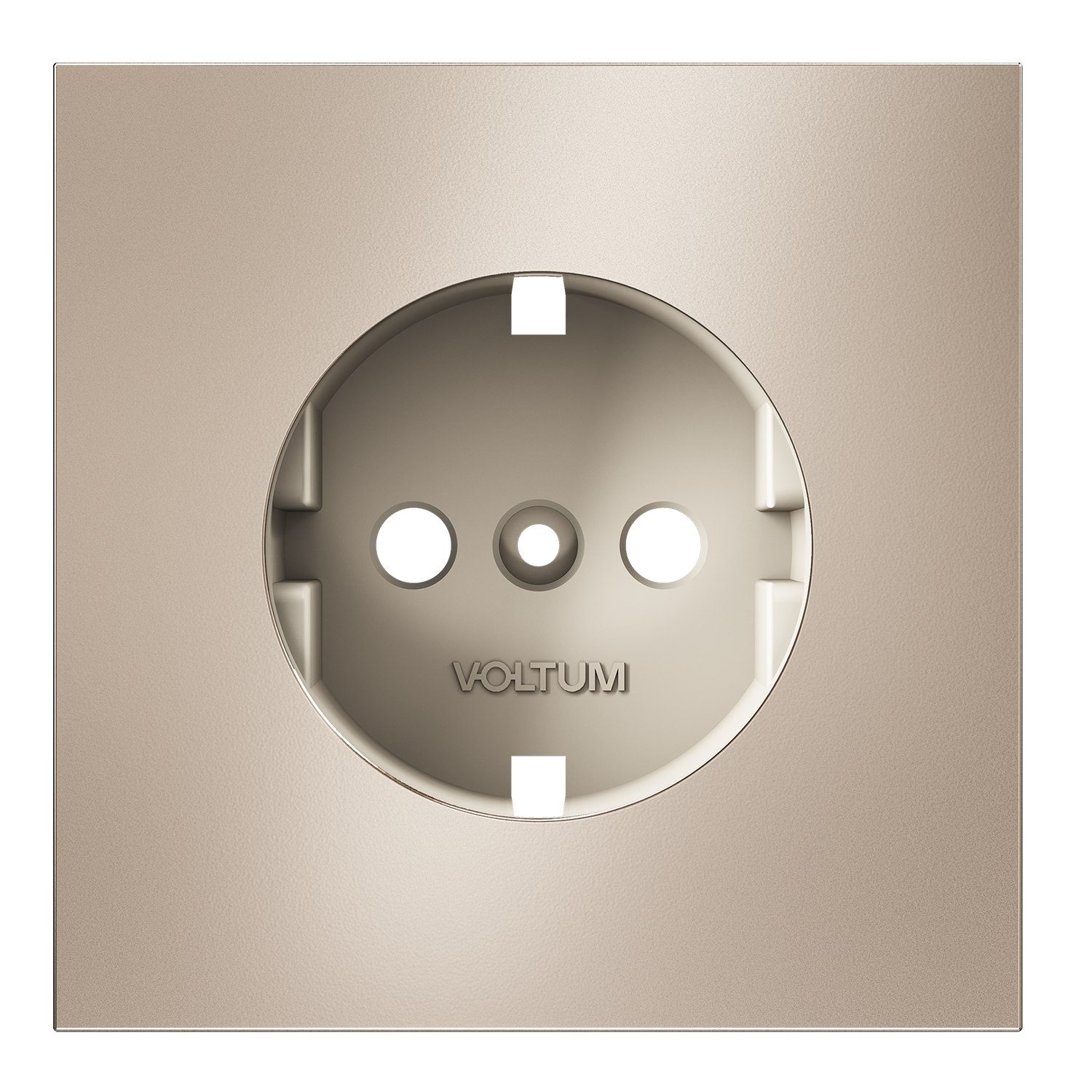 Накладка для розетки с заземлением, S70 Metal, платина Voltum VLSM000610