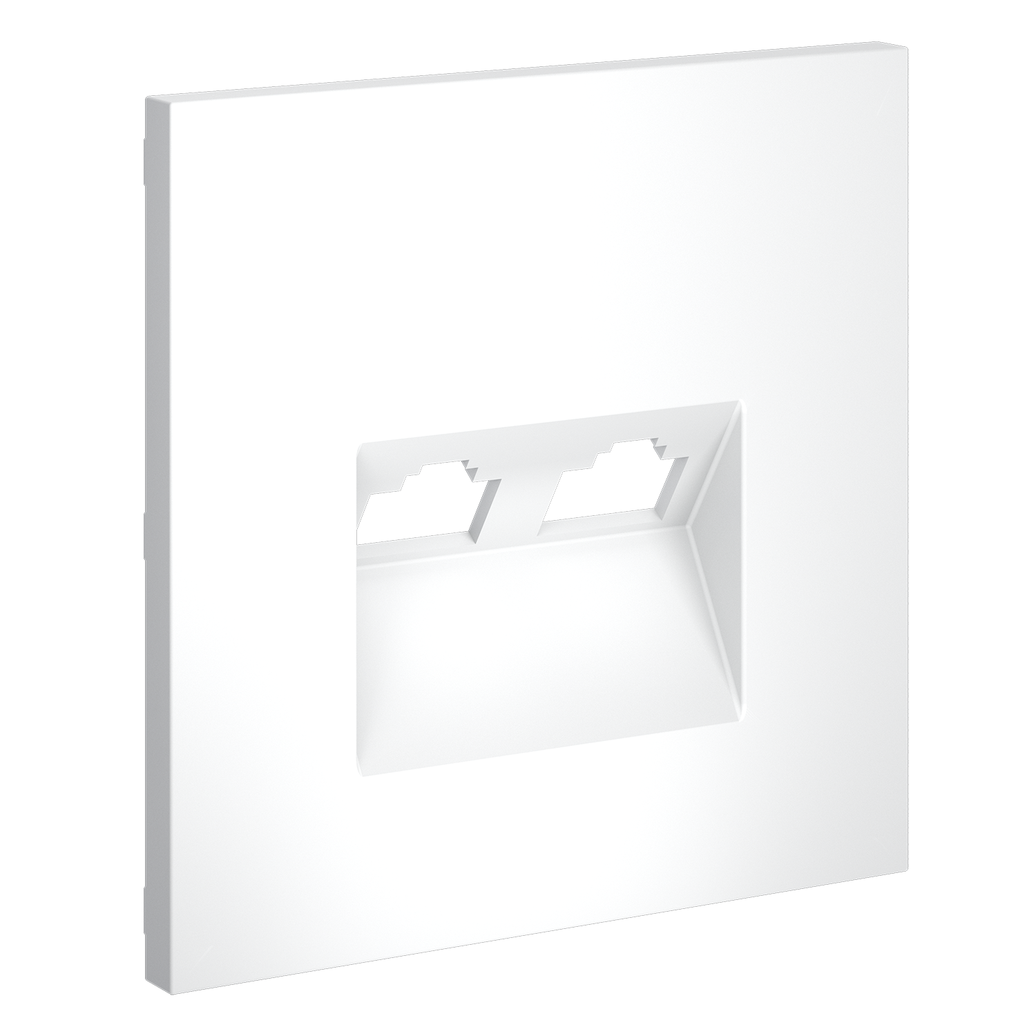 Накладка для розетки компьютерной двойной RJ45+RJ45 кат.6, белый матовый Voltum S70 VLS001402, Пластик Soft touch