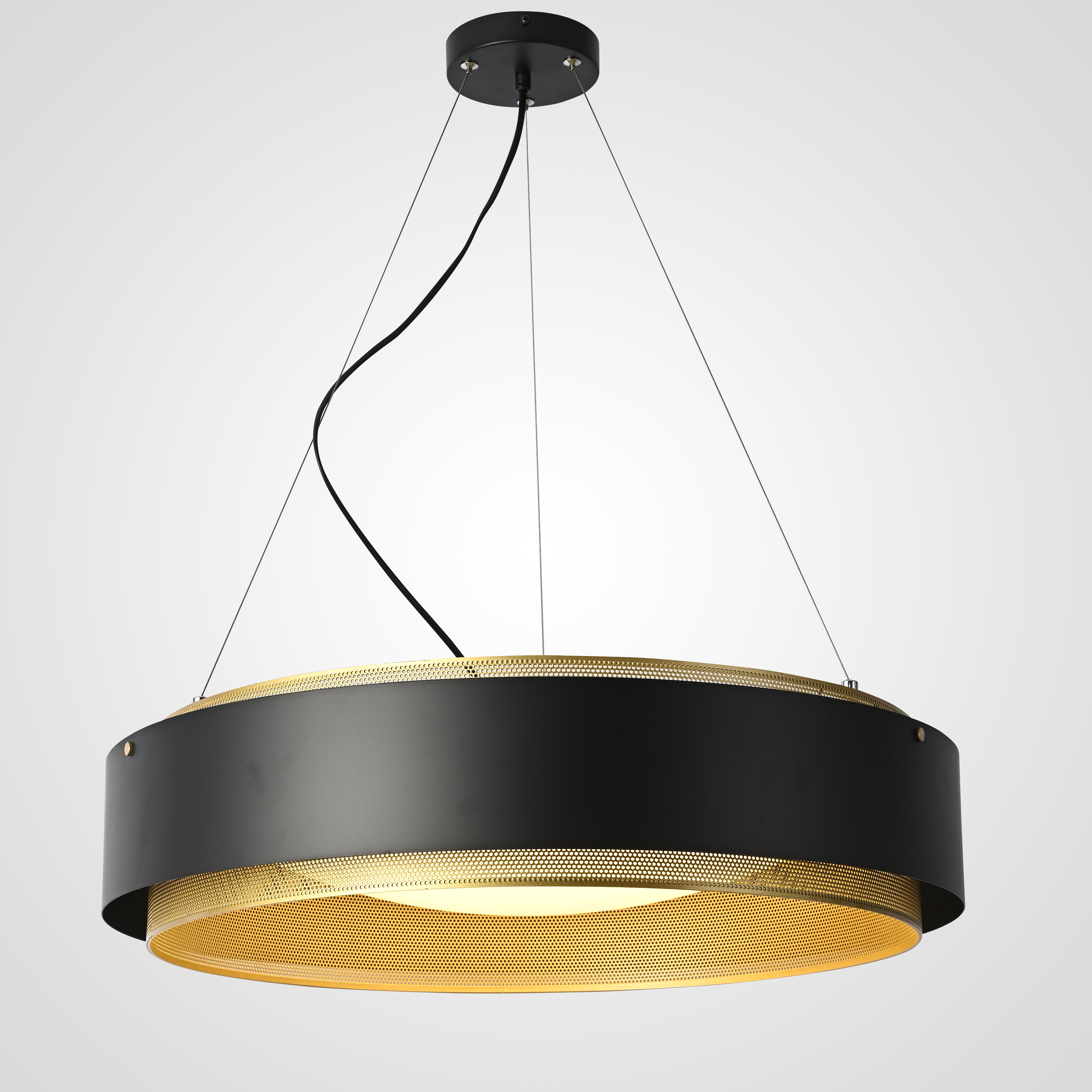 Подвесной светильник CASING 62 Black 62*62*15 см, 1*LED*36W, 3000, 4000, 5000K, ImperiumLoft CASING01, Чёрный