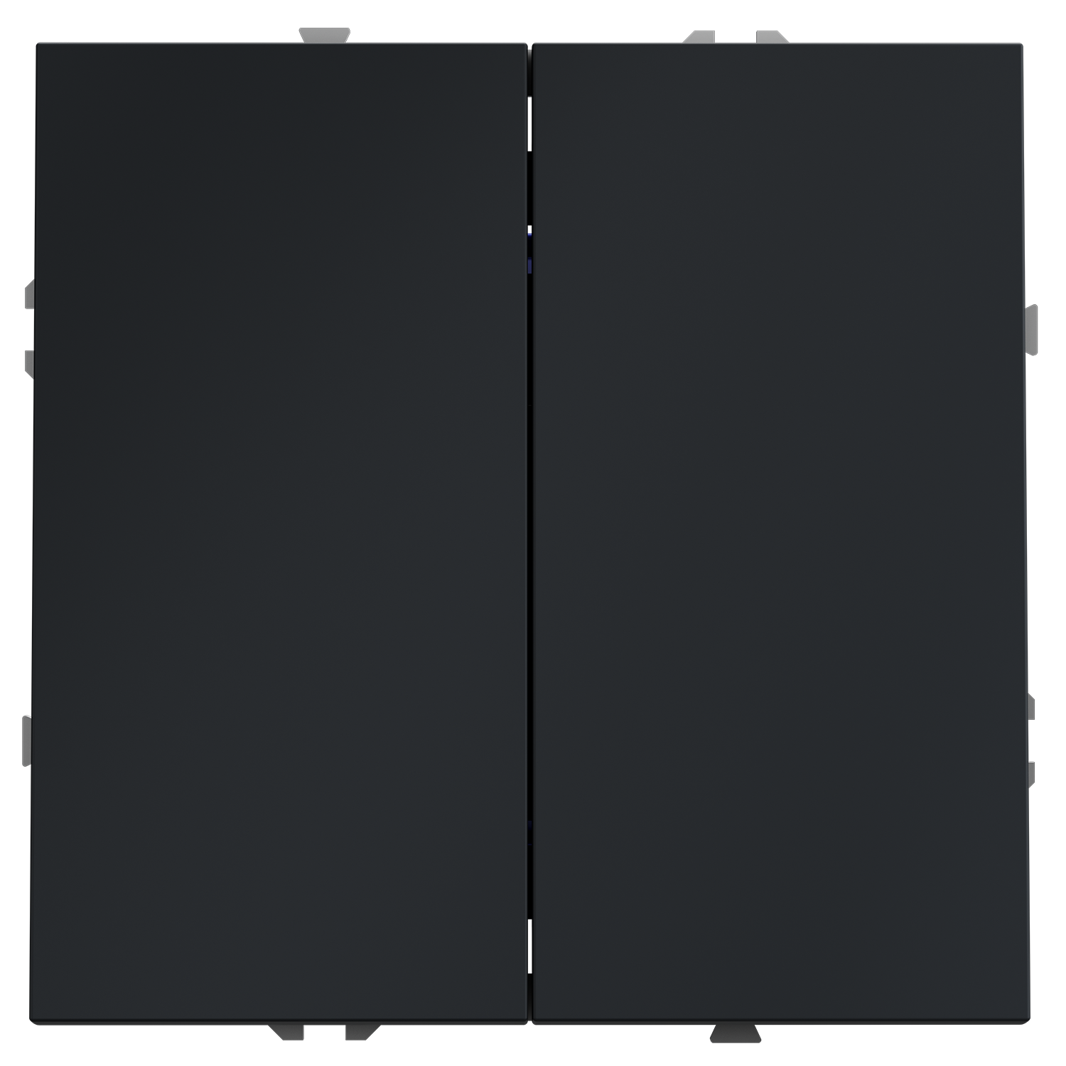 Перекрестный переключатель встраиваемый двухклавишный 10А, графит Voltum S70 VLS020507, Пластик Soft touch