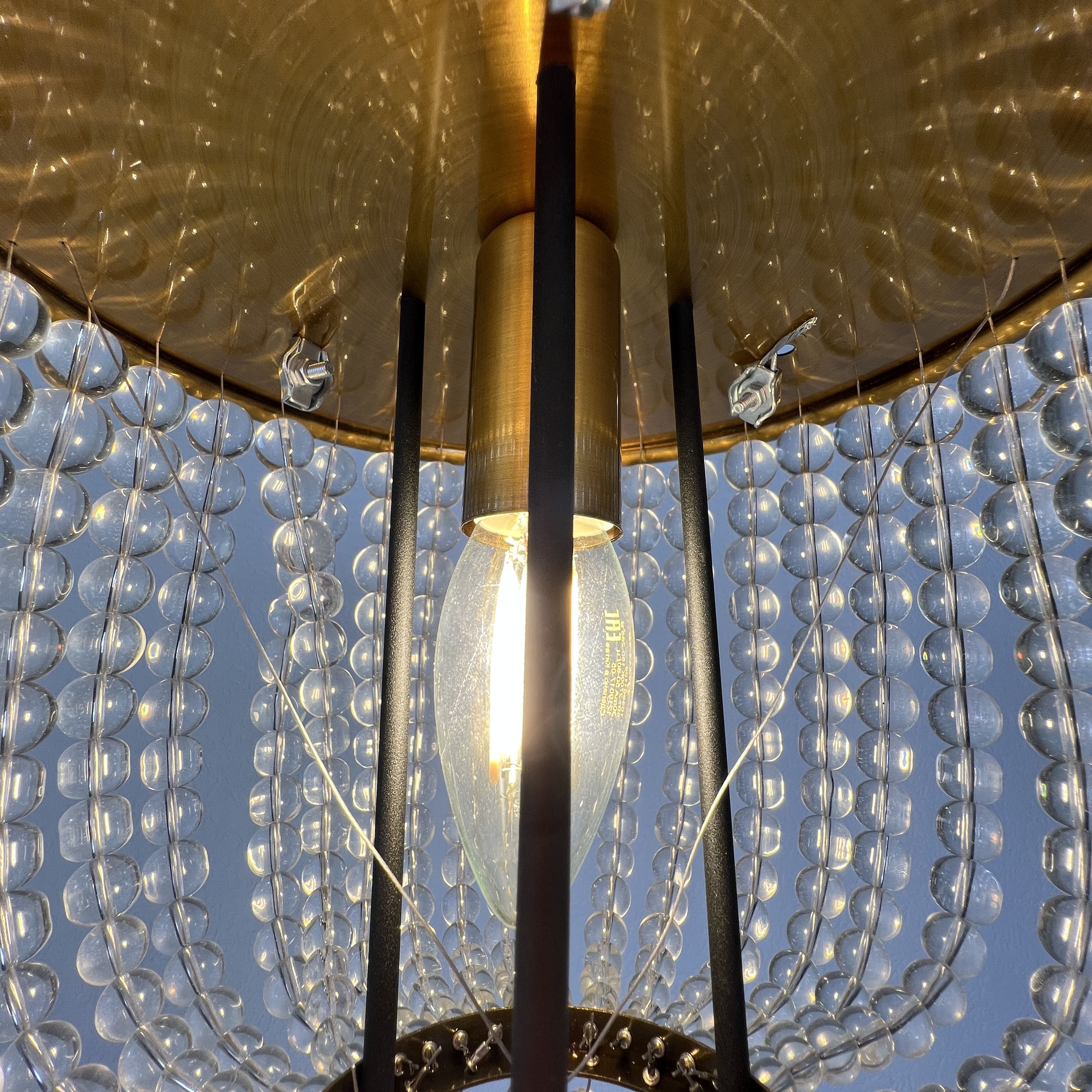 Потолочная люстра JACQUELINE WHITE SCONCE brass 25*25*26 см, 4*E14*40W, ImperiumLoft 44.444, Латунь