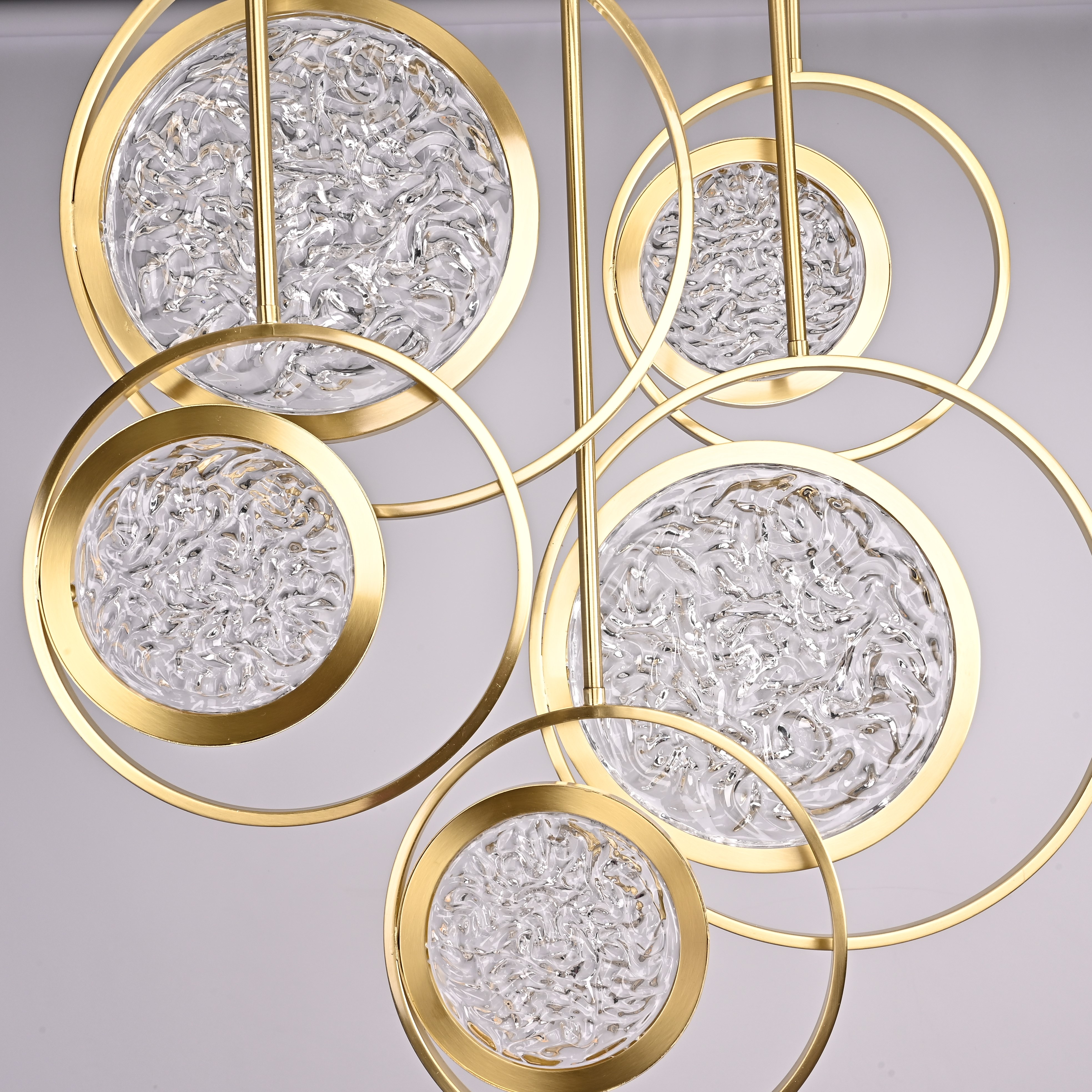 Дизайнерская люстра на штанге ЛУНА lighting collection L60 42*18*18 см, 5*LED*11W, 3000K, ImperiumLoft CAMEO01, Золотистый