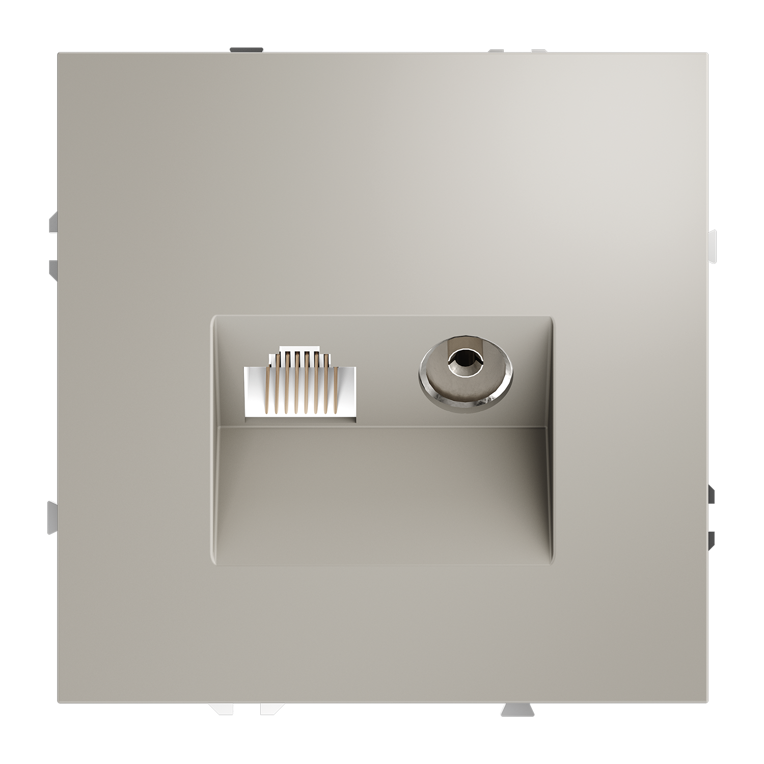 Розетка телевизионная встраиваемая TV+RJ45 кат. 6, кашемир Voltum S70 VLS060703, Пластик Soft touch