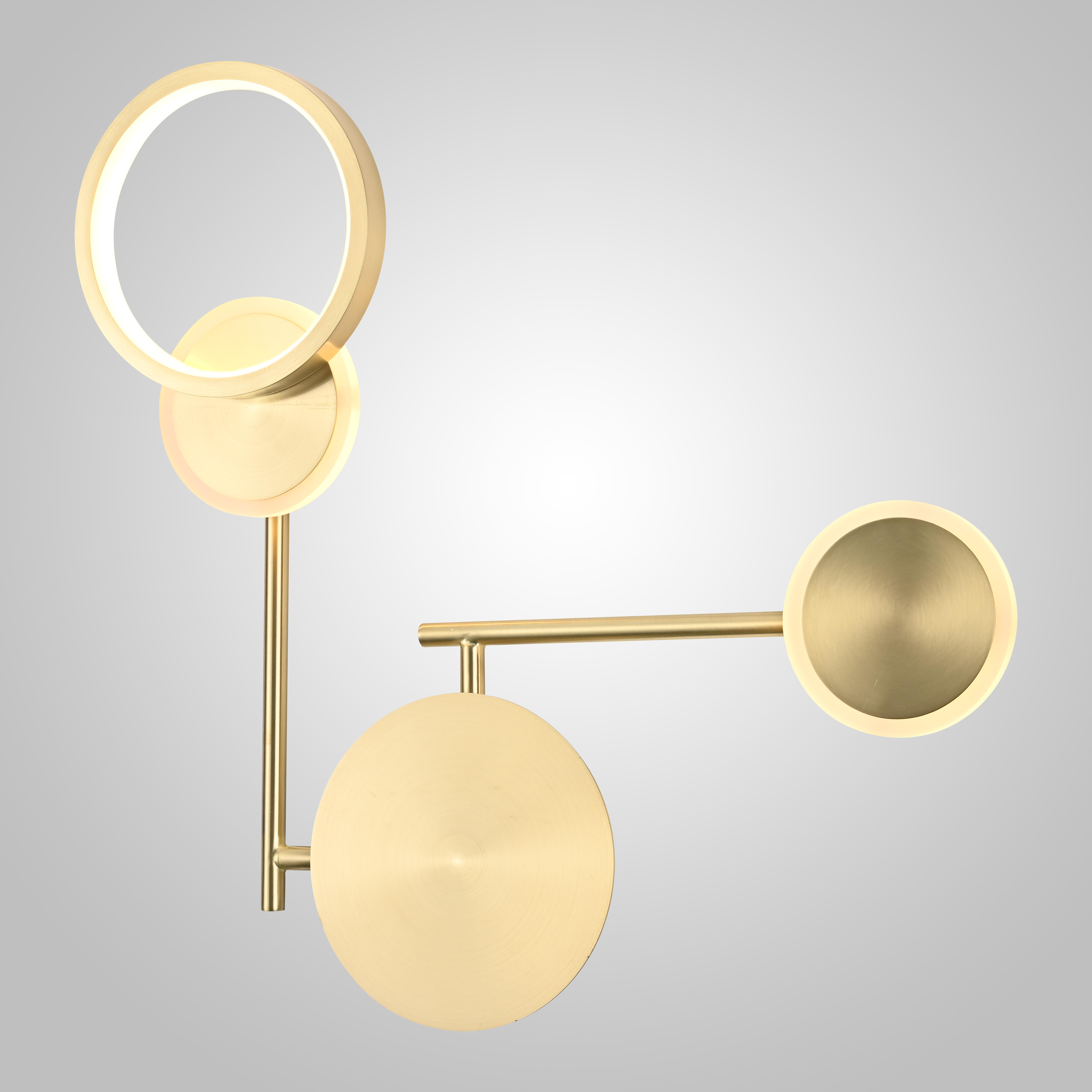 Бра ZINGY C Brass 20*11*11 см, 3*LED*10W, 3000, 4000, 5000K, ImperiumLoft zingy01, Латунь