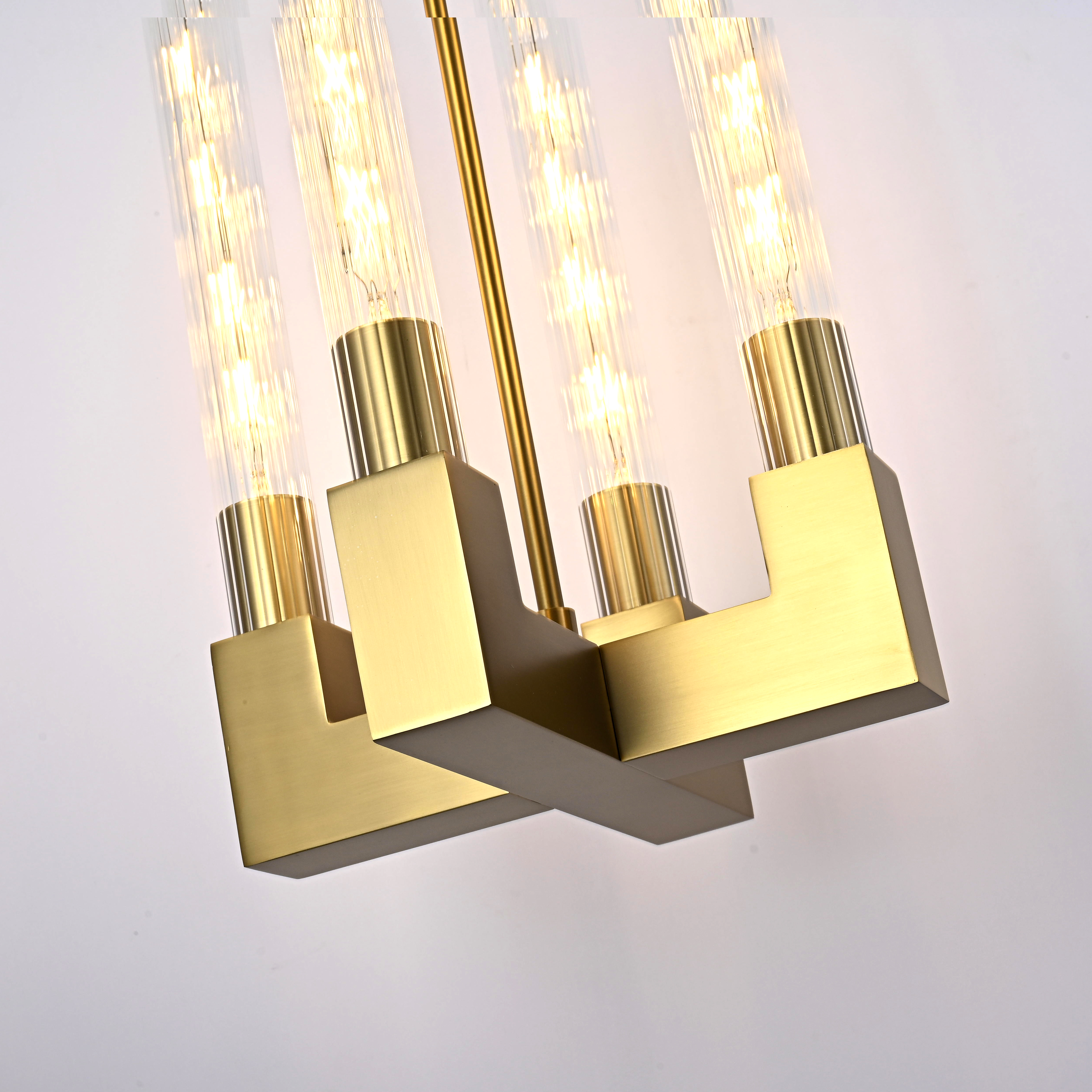 Люстра на штанге CANELLE Pendant lamp 4 Modern Brass 30*30*45 см, 4*E27*60W, ImperiumLoft 40.1566, Латунь