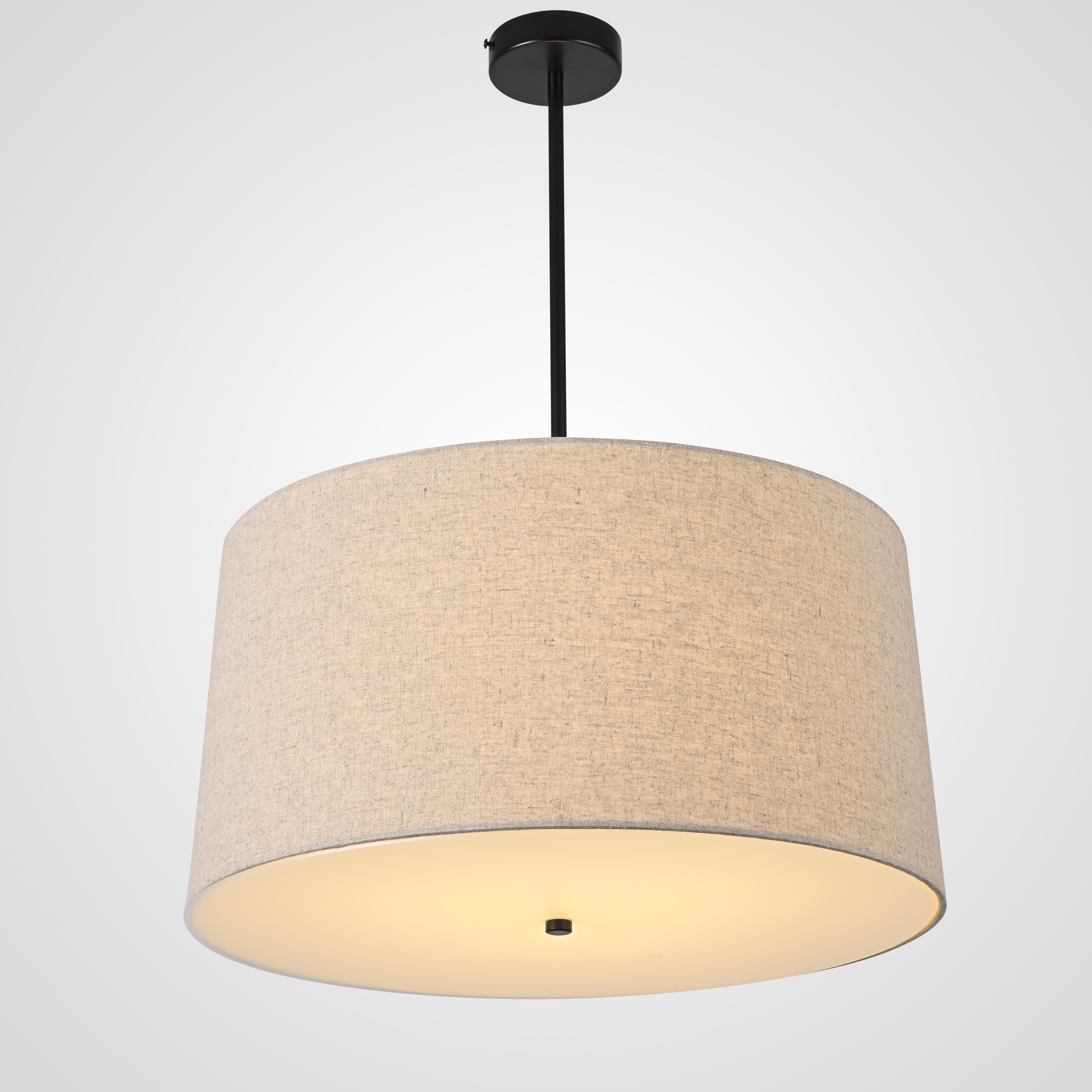 Подвесной светильник RH ROUND Linen Shade Pendant 50*50*25 см, 3*E27*60W, ImperiumLoft 40.1557, Коричневый