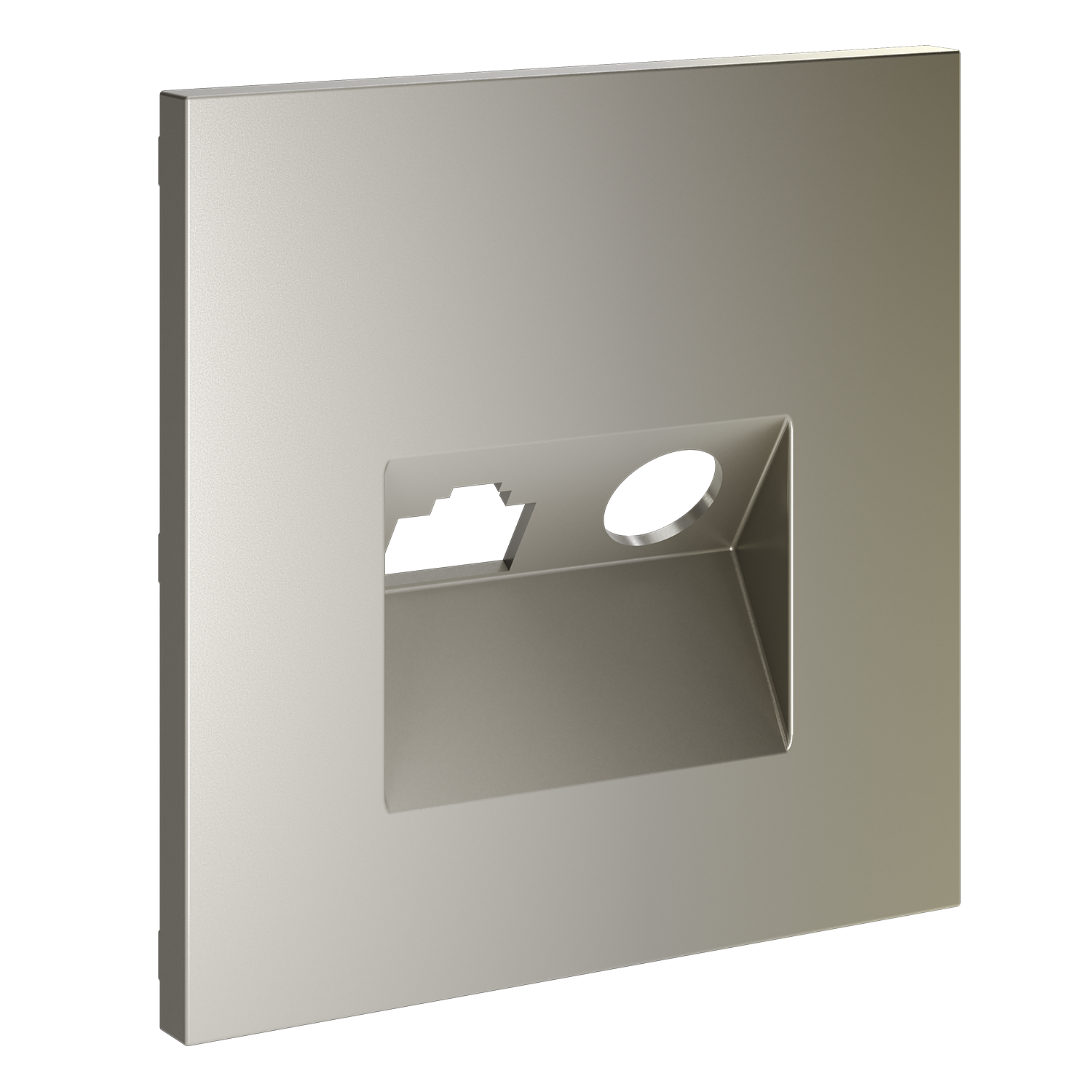 Накладка для розетки TV+RJ45 кат. 6, шелк Voltum S70 VLS002704, Пластик Soft touch