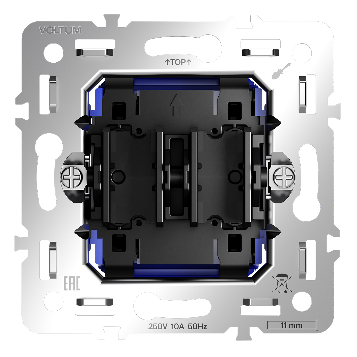 Механизм выключателя с самовозвратом двухклавишного 10А, S70 Voltum S70 VLS0206M, Металл
