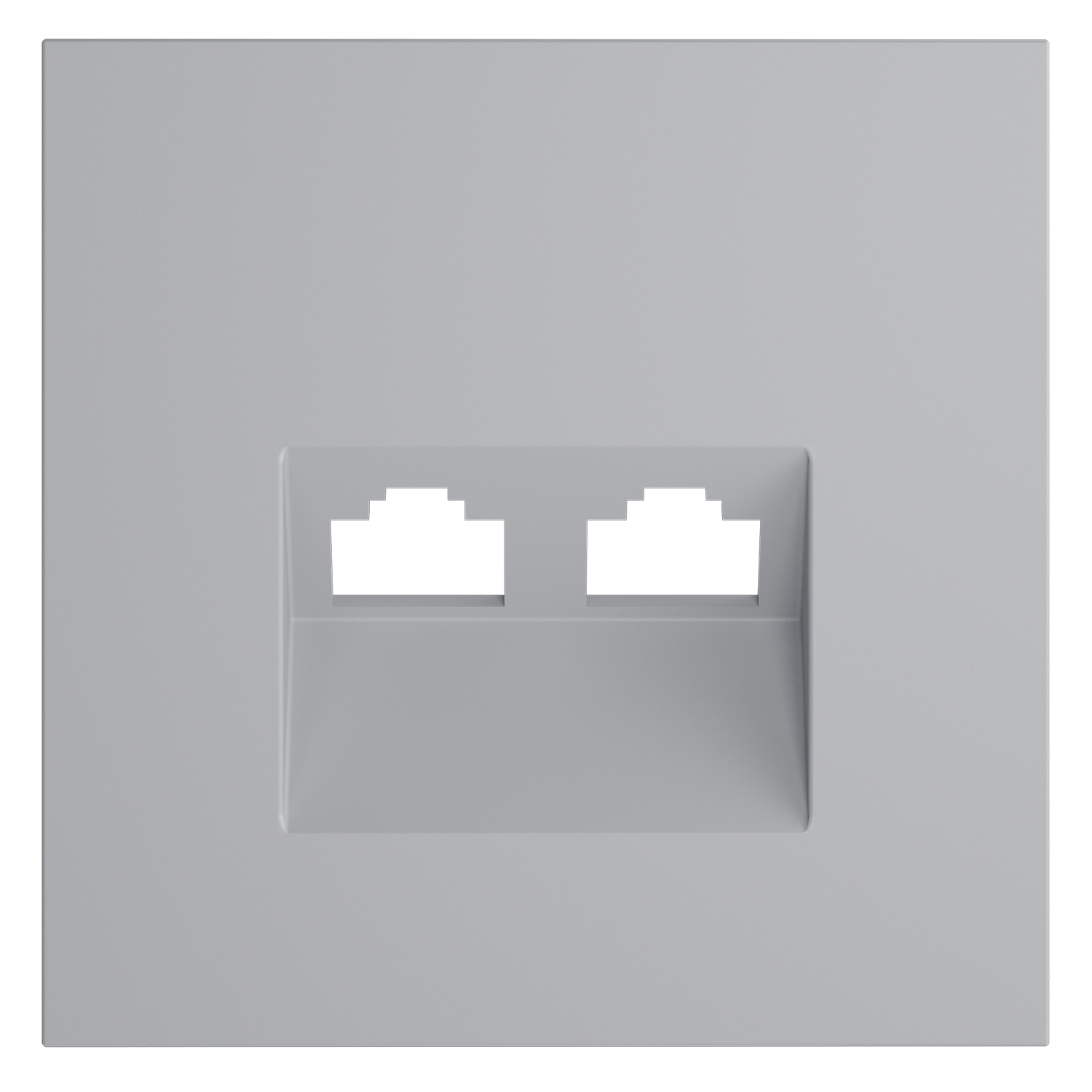 Накладка для розетки компьютерной двойной RJ45+RJ45 кат.6, S70, серый Voltum VLS001416