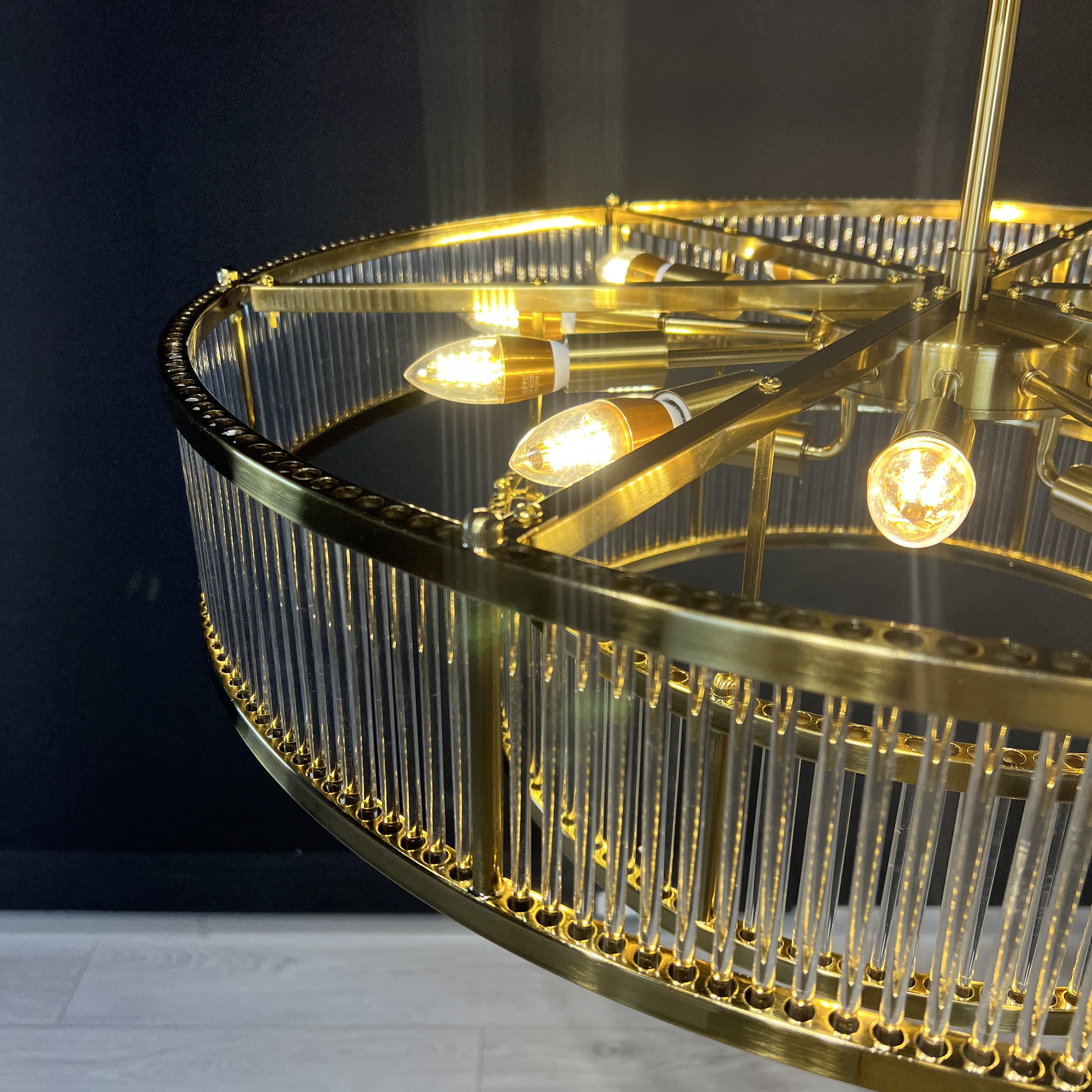 Люстра на штанге RH Marais Round Chandelier D80 80*80*30 см, 12*E14*40W, ImperiumLoft 40.2668, Латунь