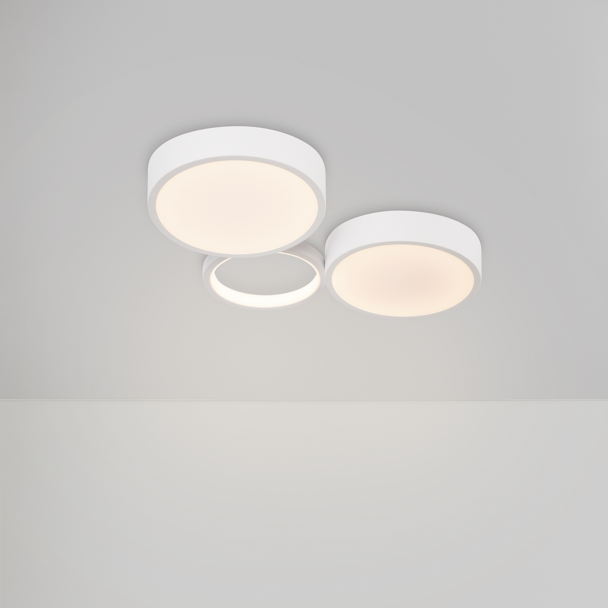 Светильник 50*34*-5 см, *LED*56W, 3000-7000K, Freya Молекула/Molecule FR6080CL-L76W, Белый