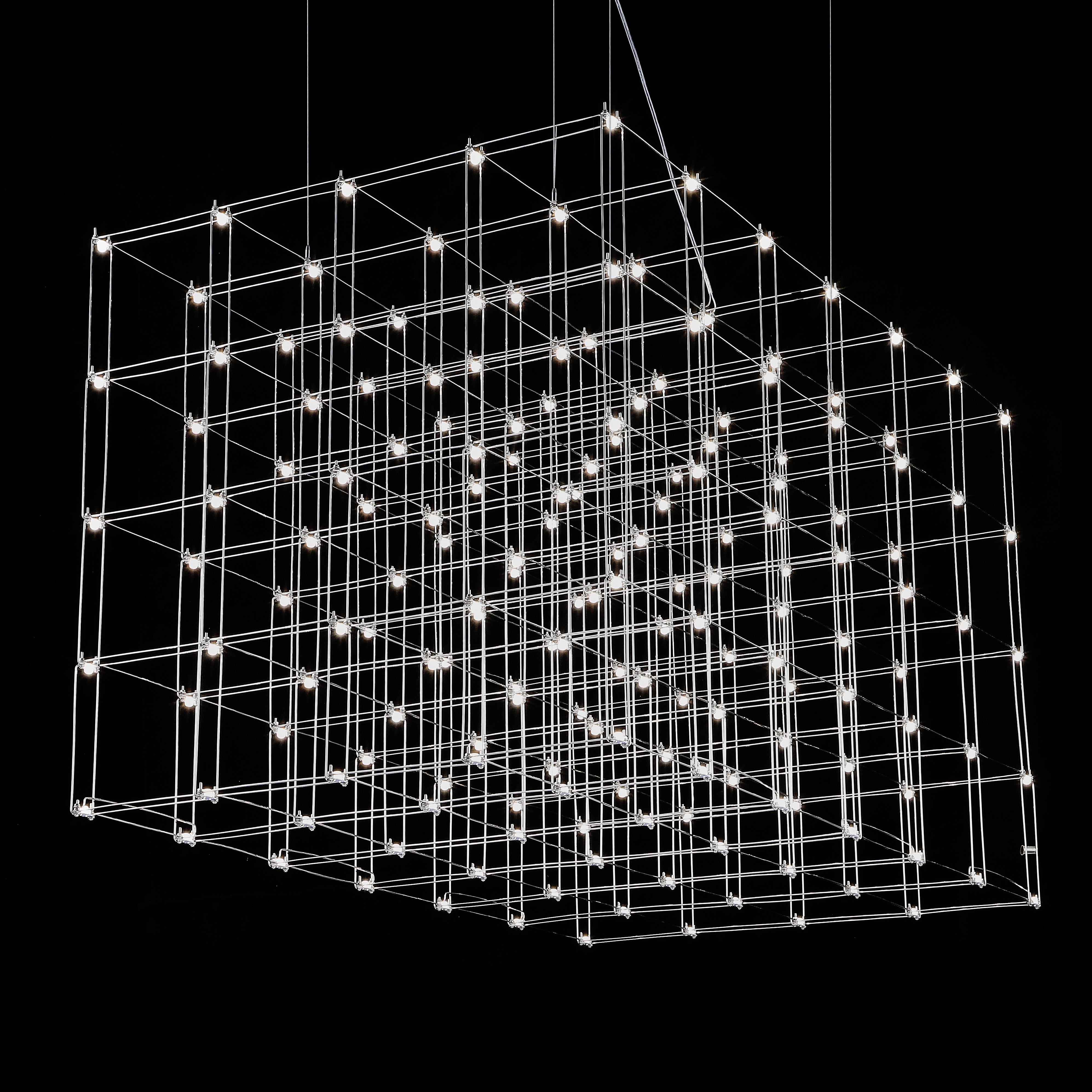 Подвесная люстра Quasar Cosmos Square LED pendant light 80/80/140 140*80*80 см, 175*LED*1W, ImperiumLoft 40.2440, Серебристый