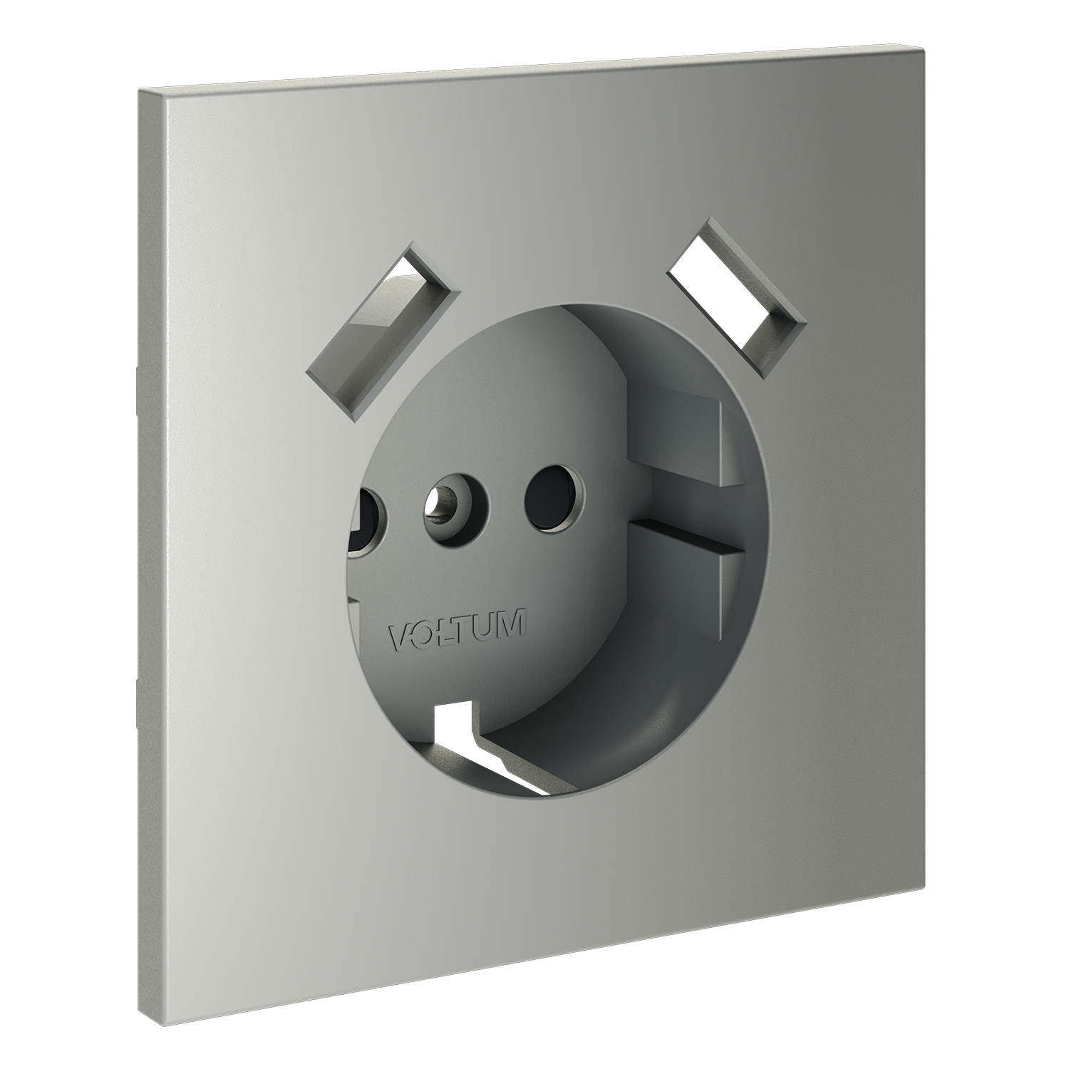 Накладка для розетки с заземлением и защитными шторками, с USB A+A, сталь Voltum S70 VLS000905, Пластик Soft touch