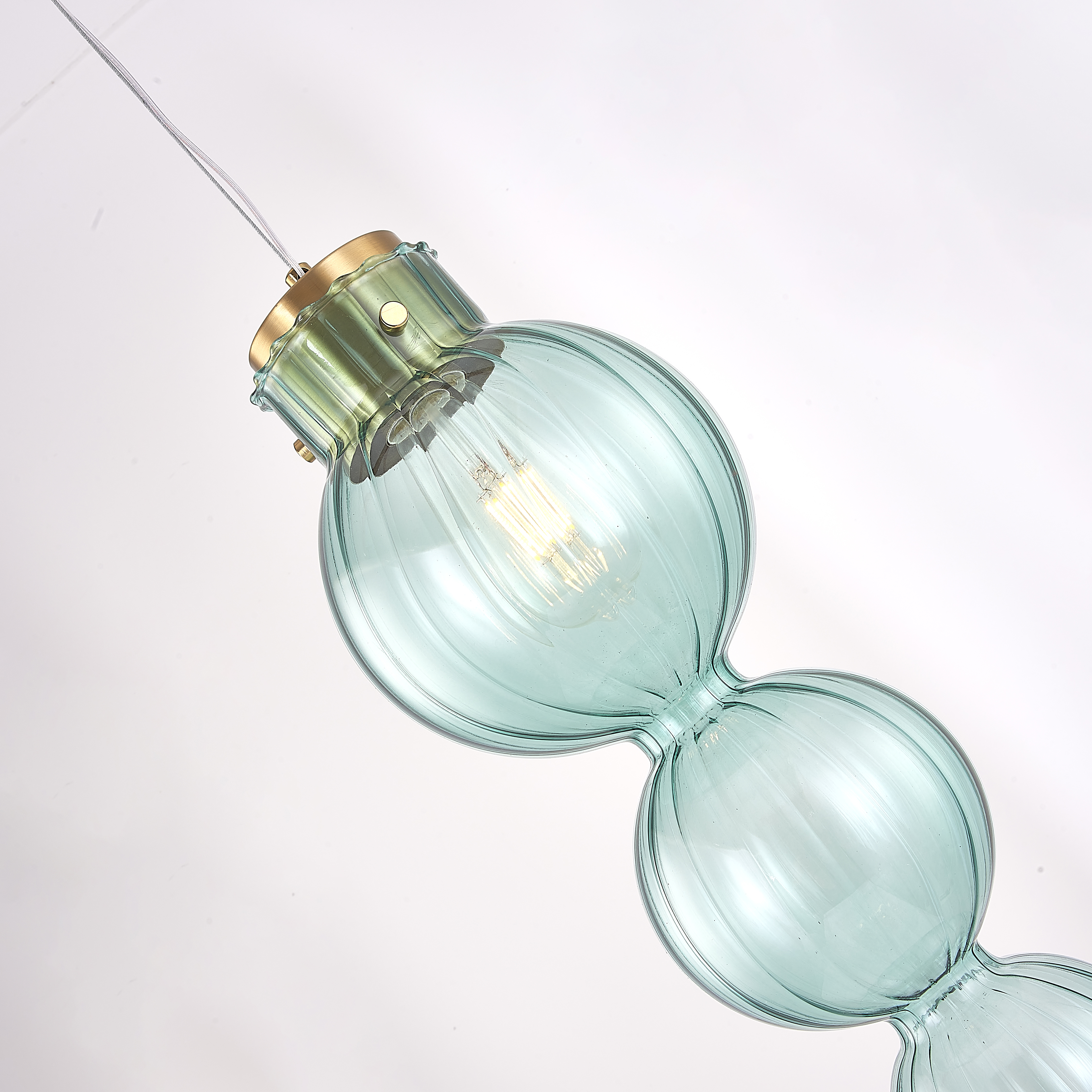 Подвесной светильник Heathfield Lighting - Medina Pendant Blue 17*17*80 см, 1*E27*60W, ImperiumLoft 40.2682-0, Золотистый