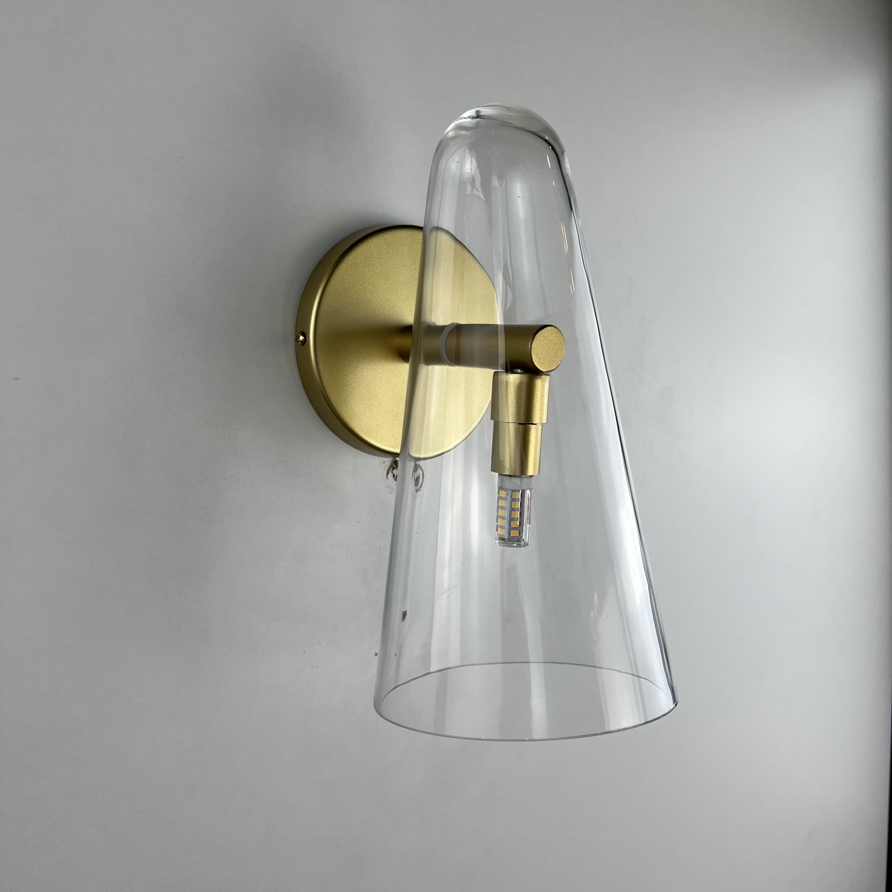 Бра Доми Sconce Transparent 22*19*19 см, 1*G9*40W, ImperiumLoft 44.1075-0, Золотистый