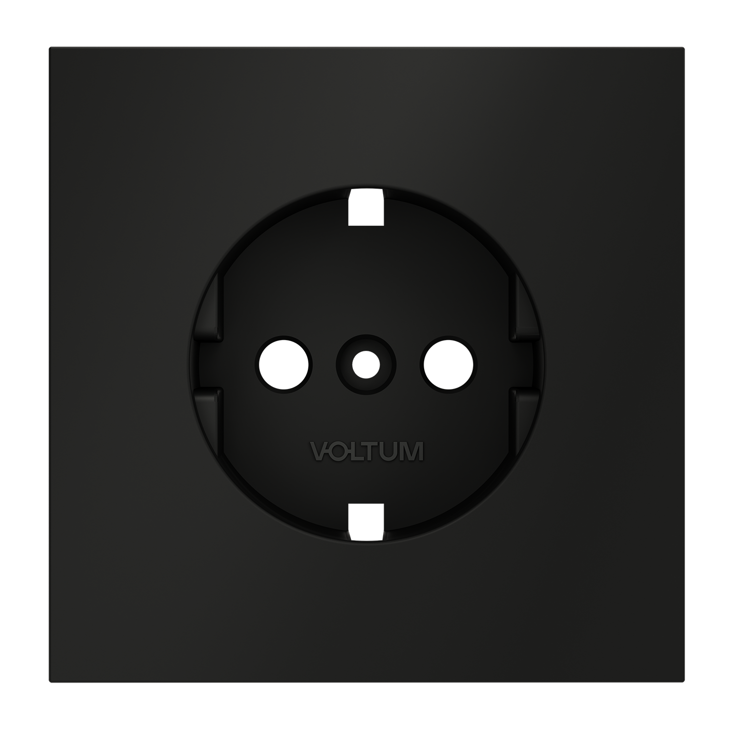 Накладка для розетки с заземлением, черный матовый Voltum S70 VLS000608, Пластик Soft touch