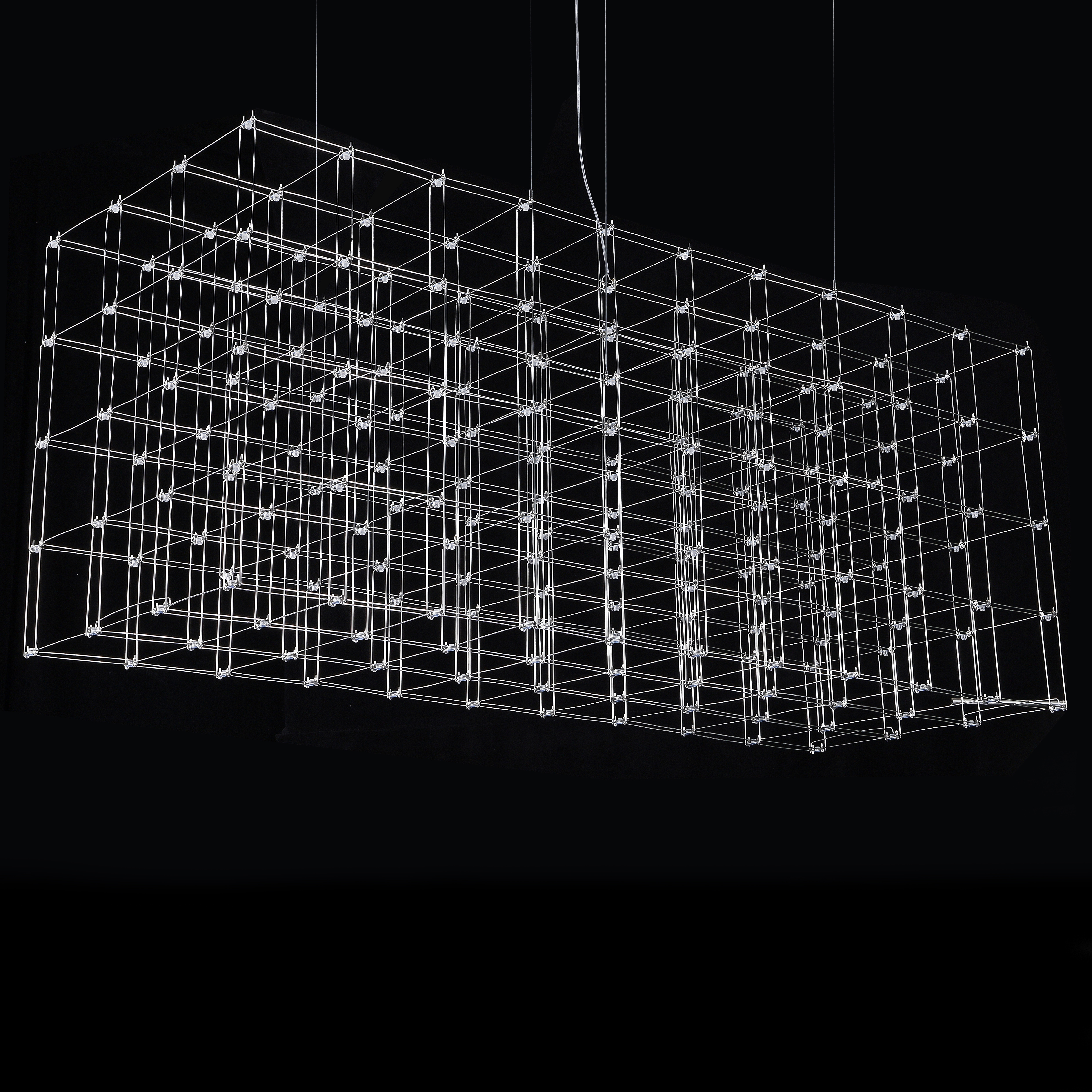 Подвесная люстра Quasar Cosmos Square LED pendant light 80/80/200 200*80*80 см, 220*LED*1W, ImperiumLoft 40.2440, Серебристый