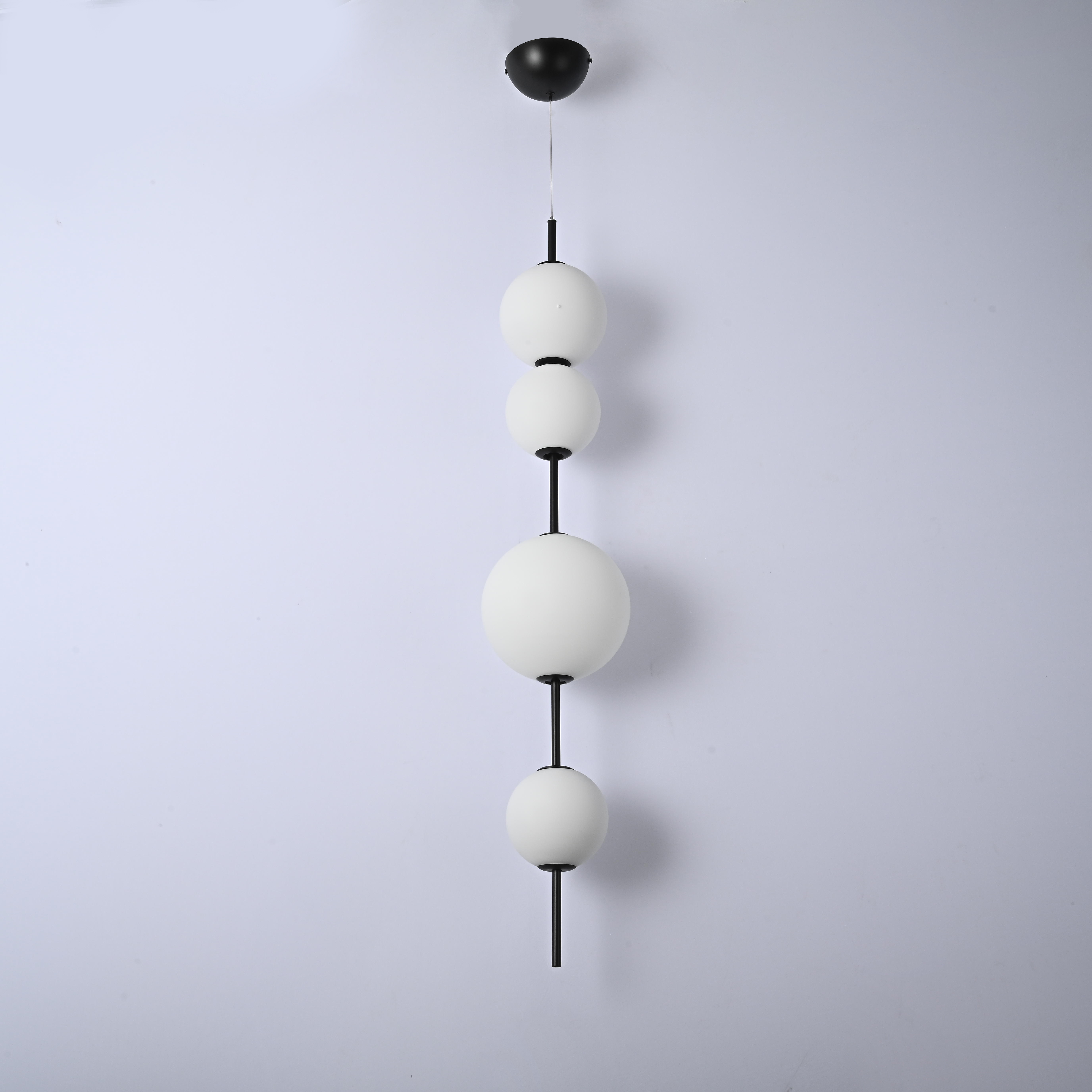 Подвесной светильник White beads Pendant C 20*20*103 см, 4*LED*6W, 3000K, ImperiumLoft 40.2133-0, Чёрный