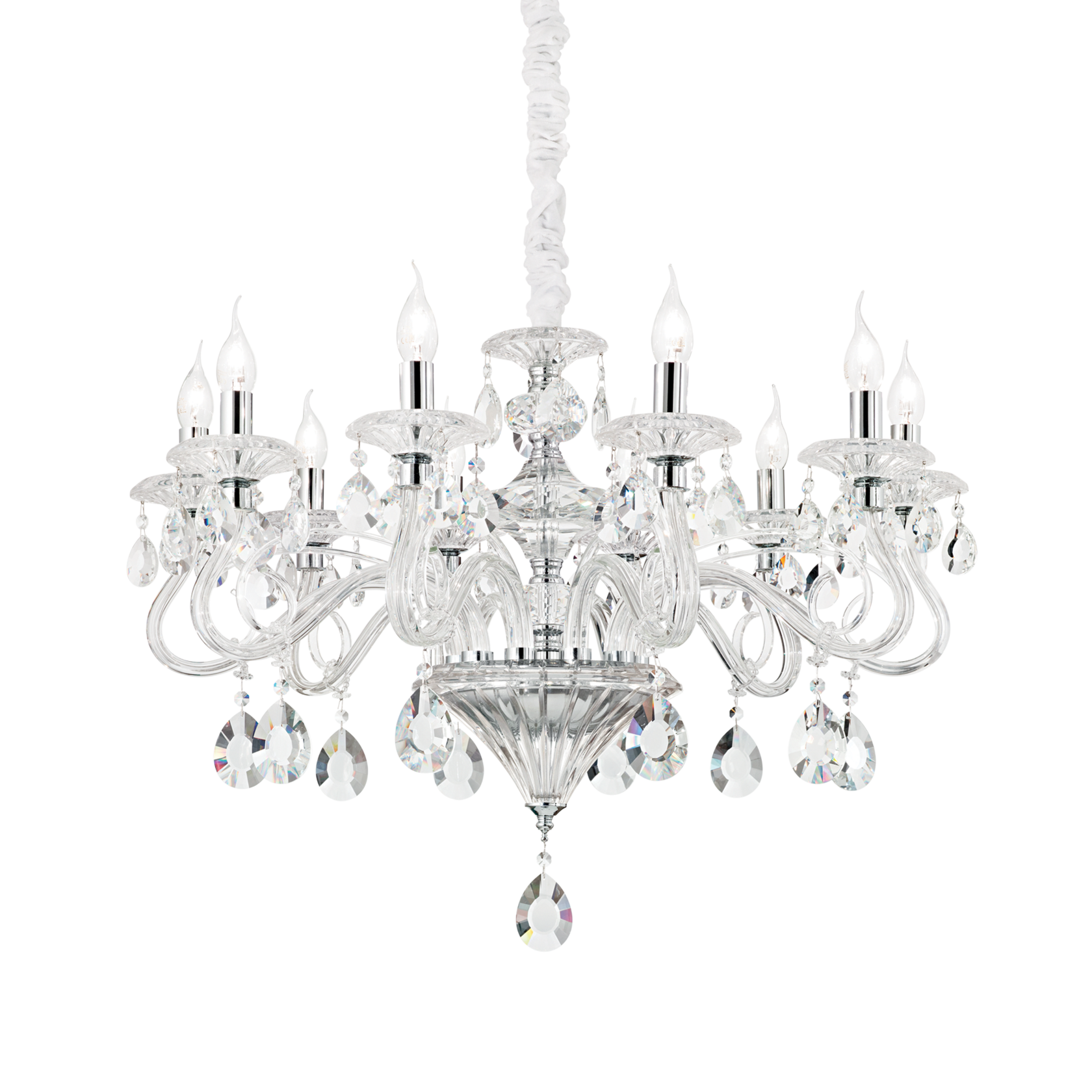 Люстра подвесная ideal lux Negresco SP10 макс.10x40Вт Е14 Прозрачный 141060. 82/61/34 см