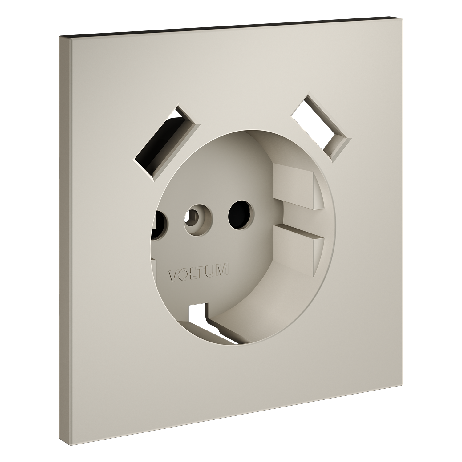 Накладка для розетки с заземлением и защитными шторками, с USB A+A, кашемир Voltum S70 VLS000903, Пластик Soft touch
