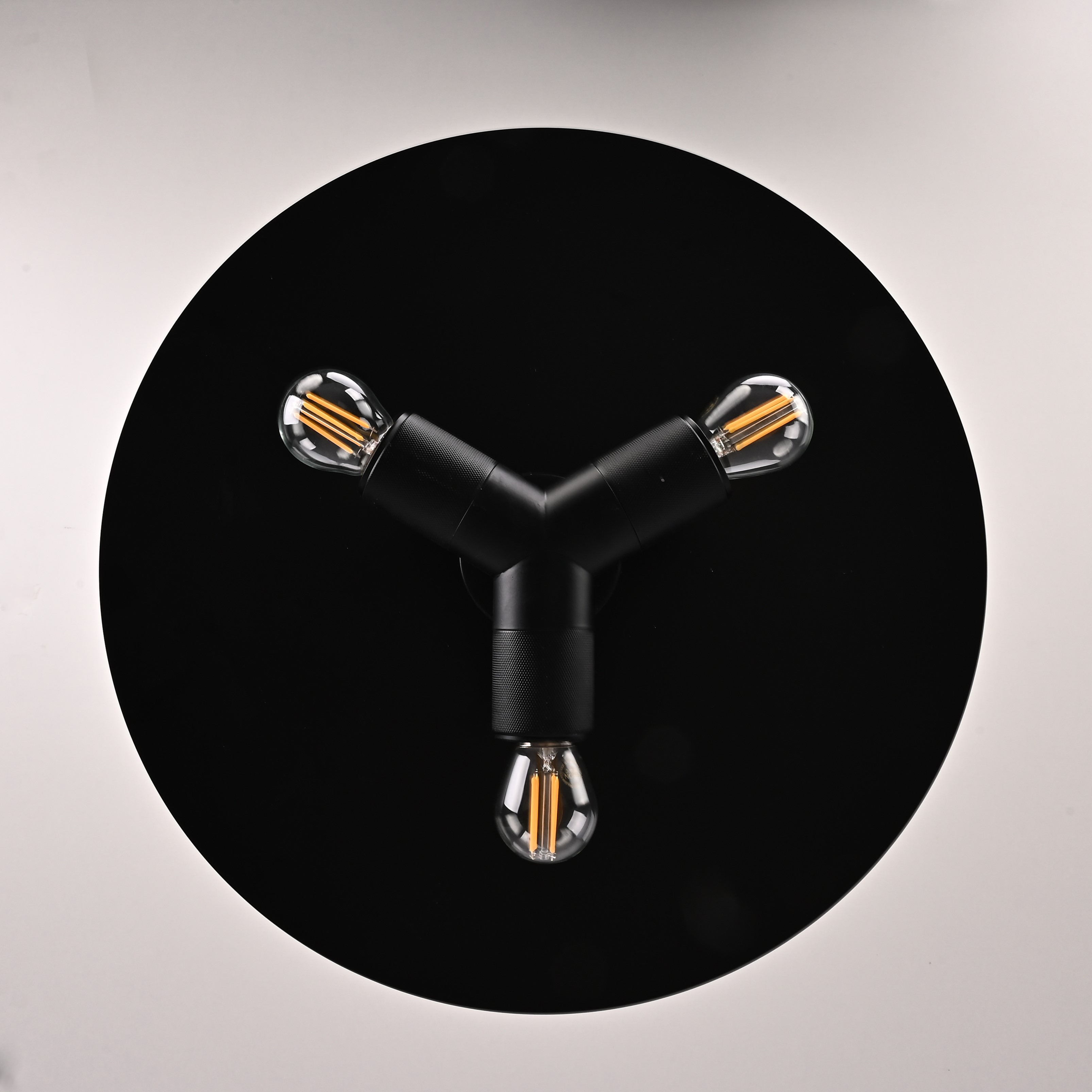 Люстра RH Utilitaire Disk Triple Pendant Black 46*46*21 см, 3*E27*60W, ImperiumLoft 40.234, Бронзовый
