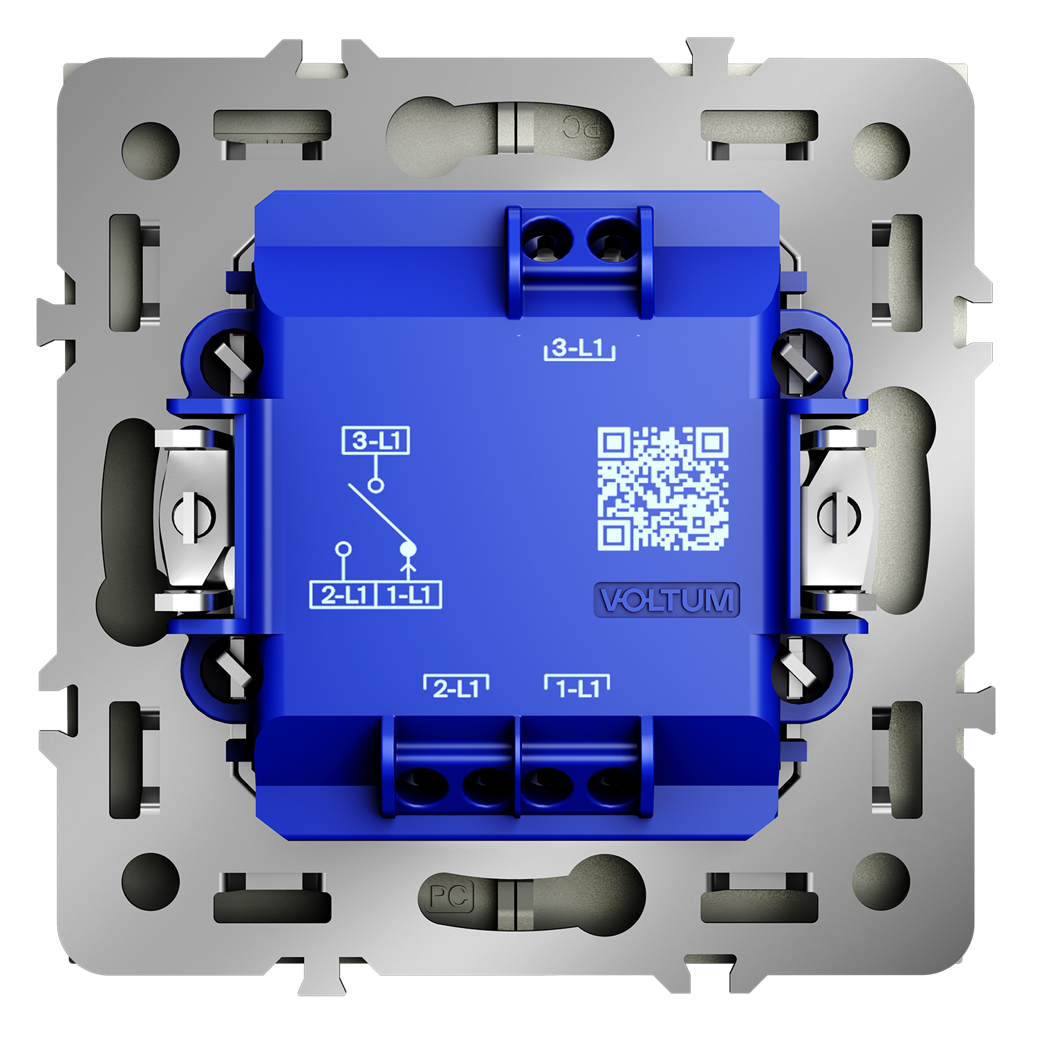 Выключатель встраиваемый для жалюзи 10А, сталь Voltum S70 VLS020705, Пластик Soft touch