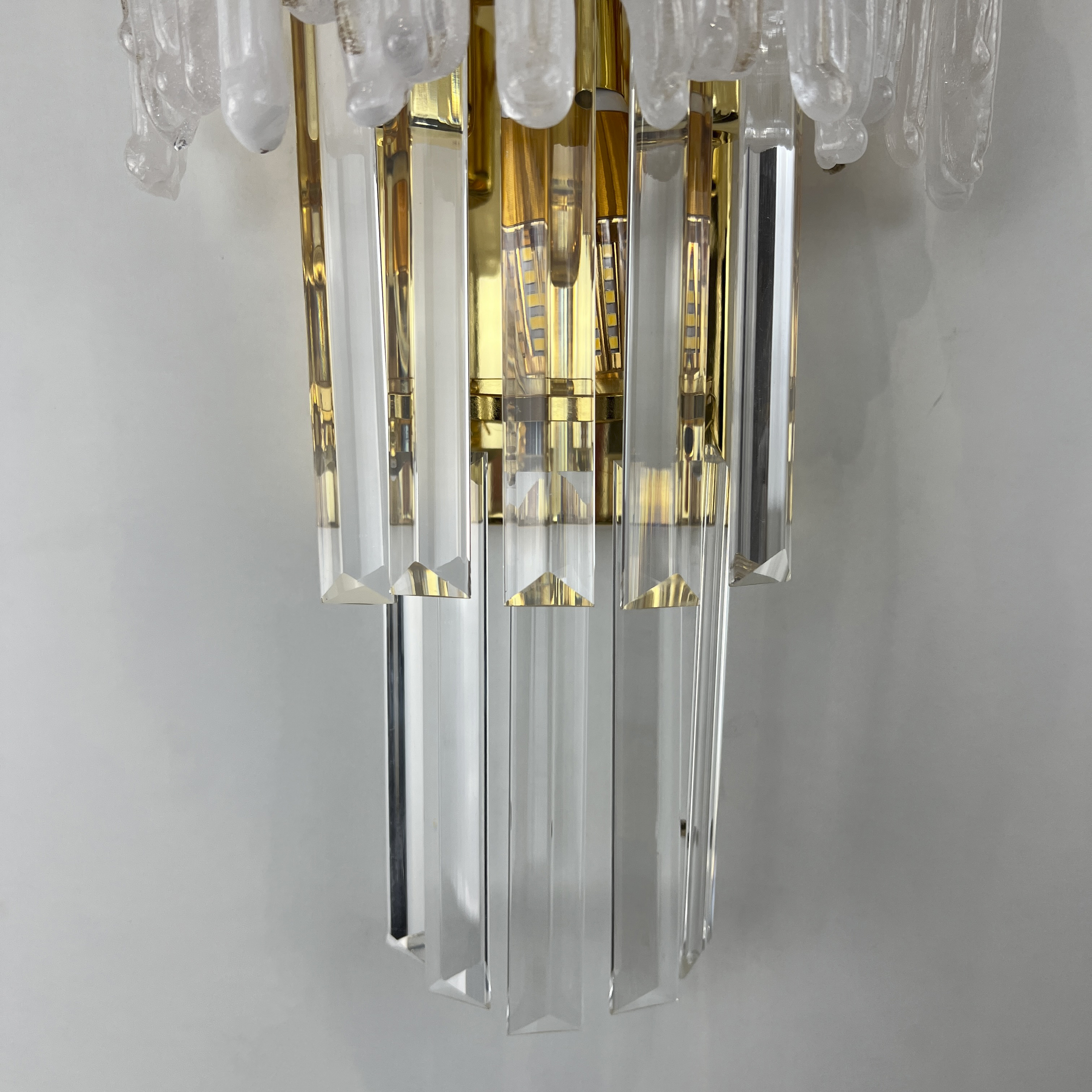 Бра Murano Glass ICE 25*25*45 см, 3*E14*40W, ImperiumLoft 44.726-0, Золотистый