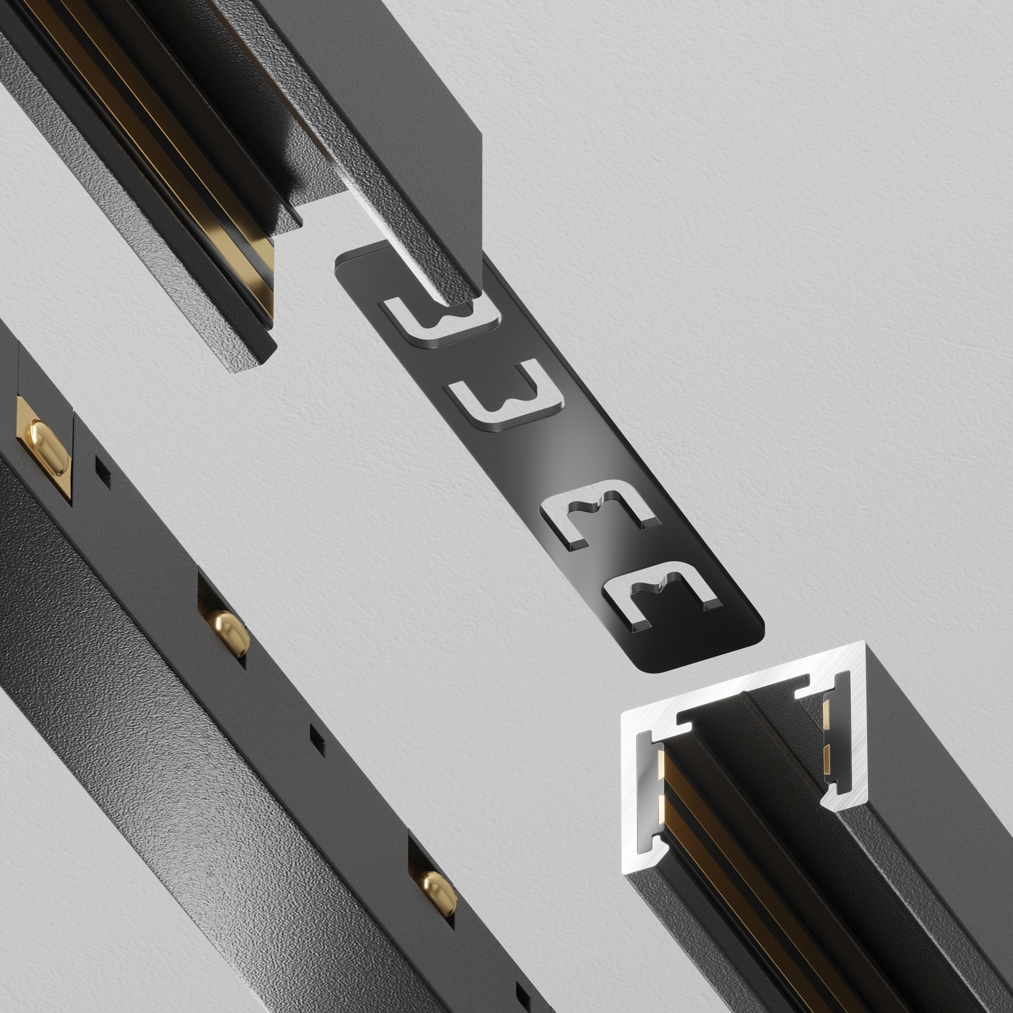 Коннектор прямой Exility X накладной/встраиваемый, черный 5*1* см, Maytoni Technical  TRA239C-21B, Черный