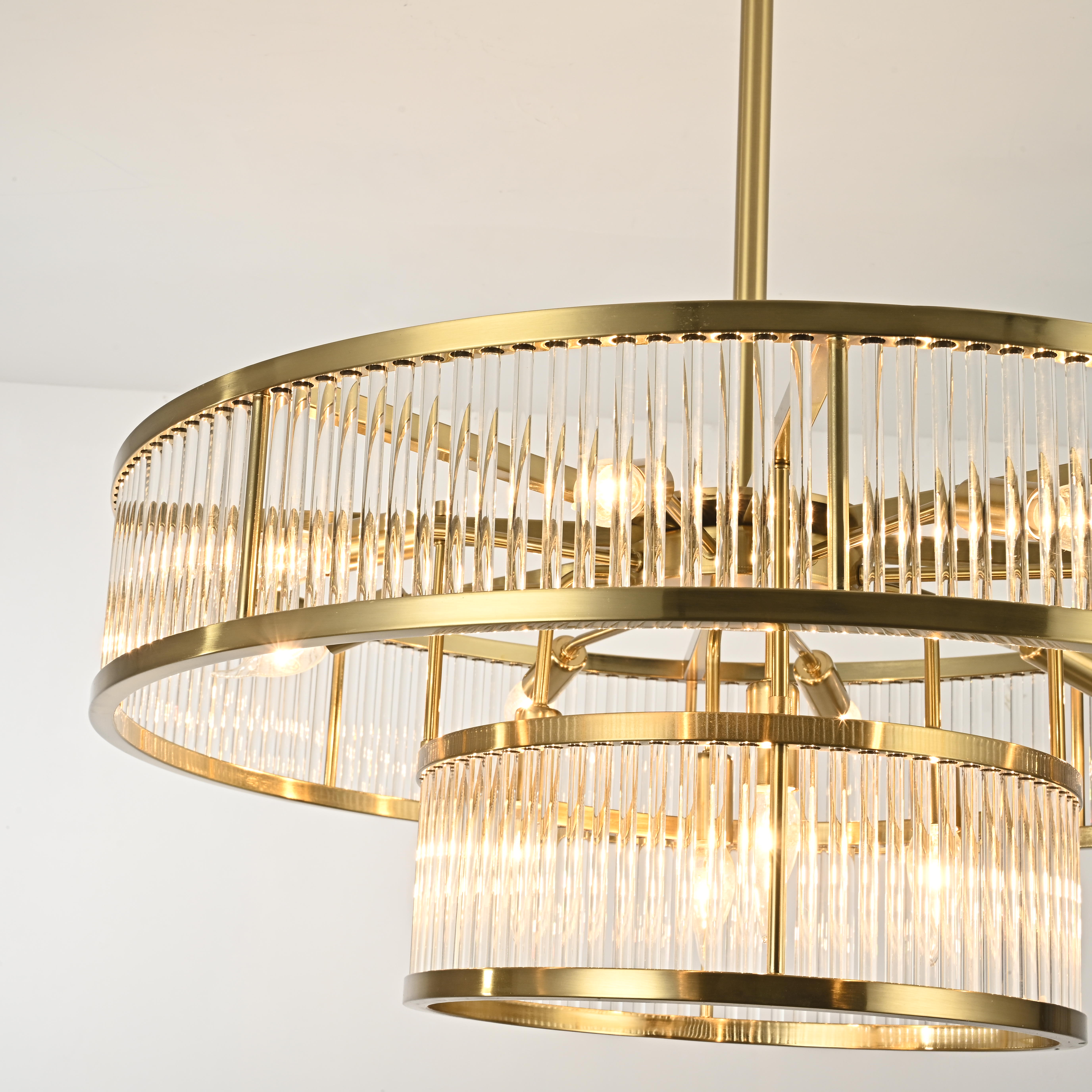 Люстра на штанге RH Marais Round Chandelier D80 80*80*30 см, 12*E14*40W, ImperiumLoft 40.2668, Латунь