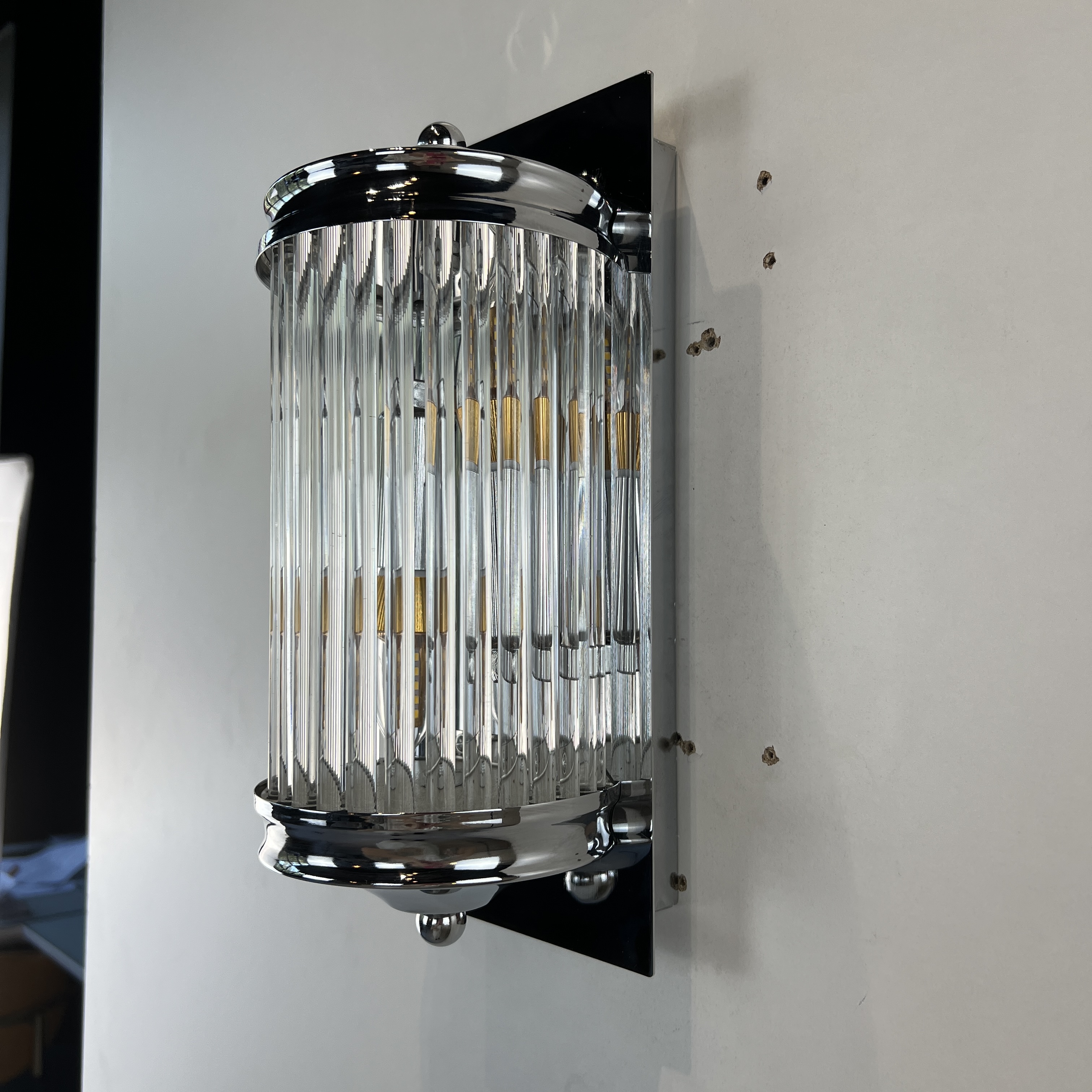 Бра Eichholtz Wall Lamp Glorious M 13*13*30 см, 1*E14*40W, ImperiumLoft 44.404, Хром