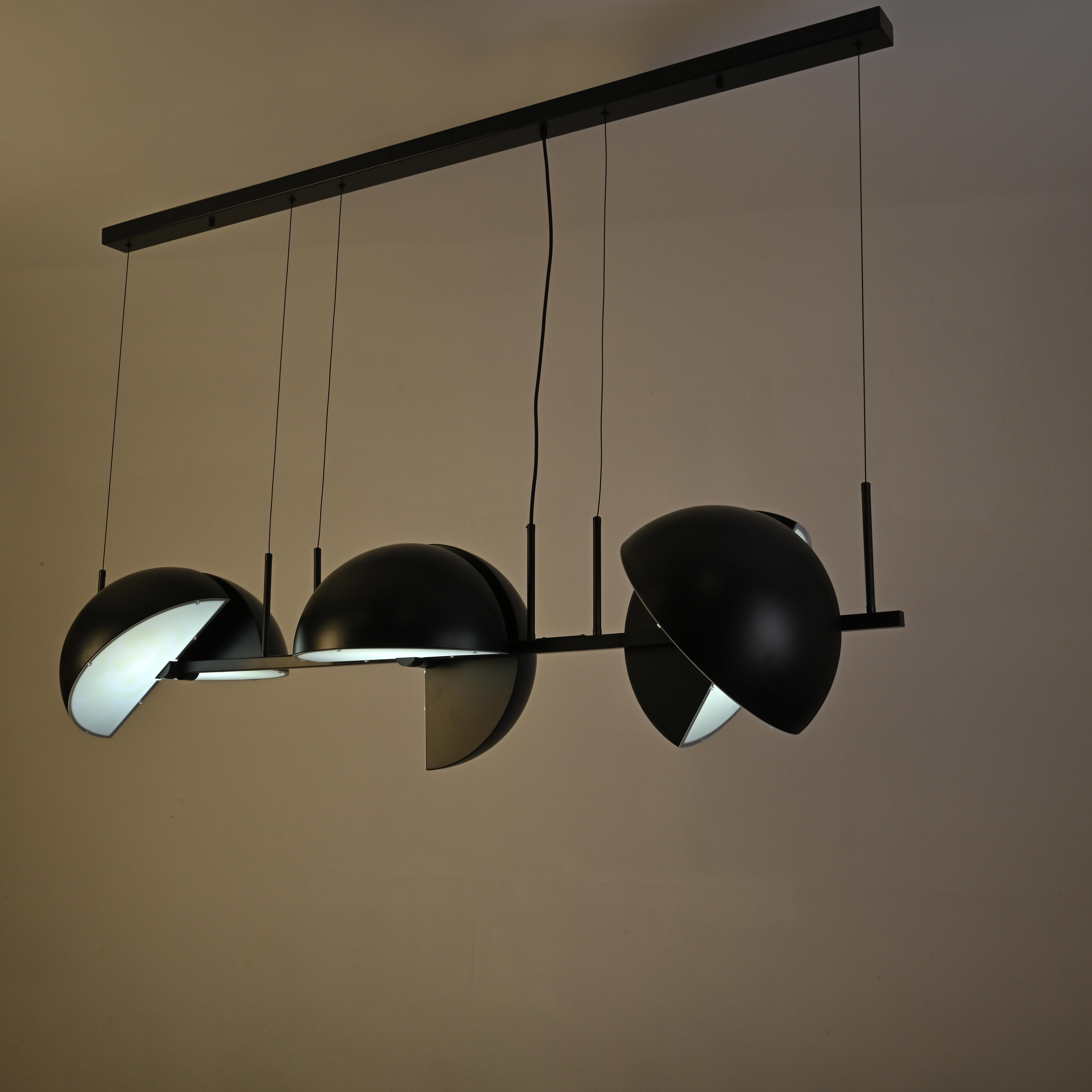Подвесной светильник Trapeze Triplette by oblure 150*35*37 см, 6*E27*60W, ImperiumLoft 40.962, Чёрный