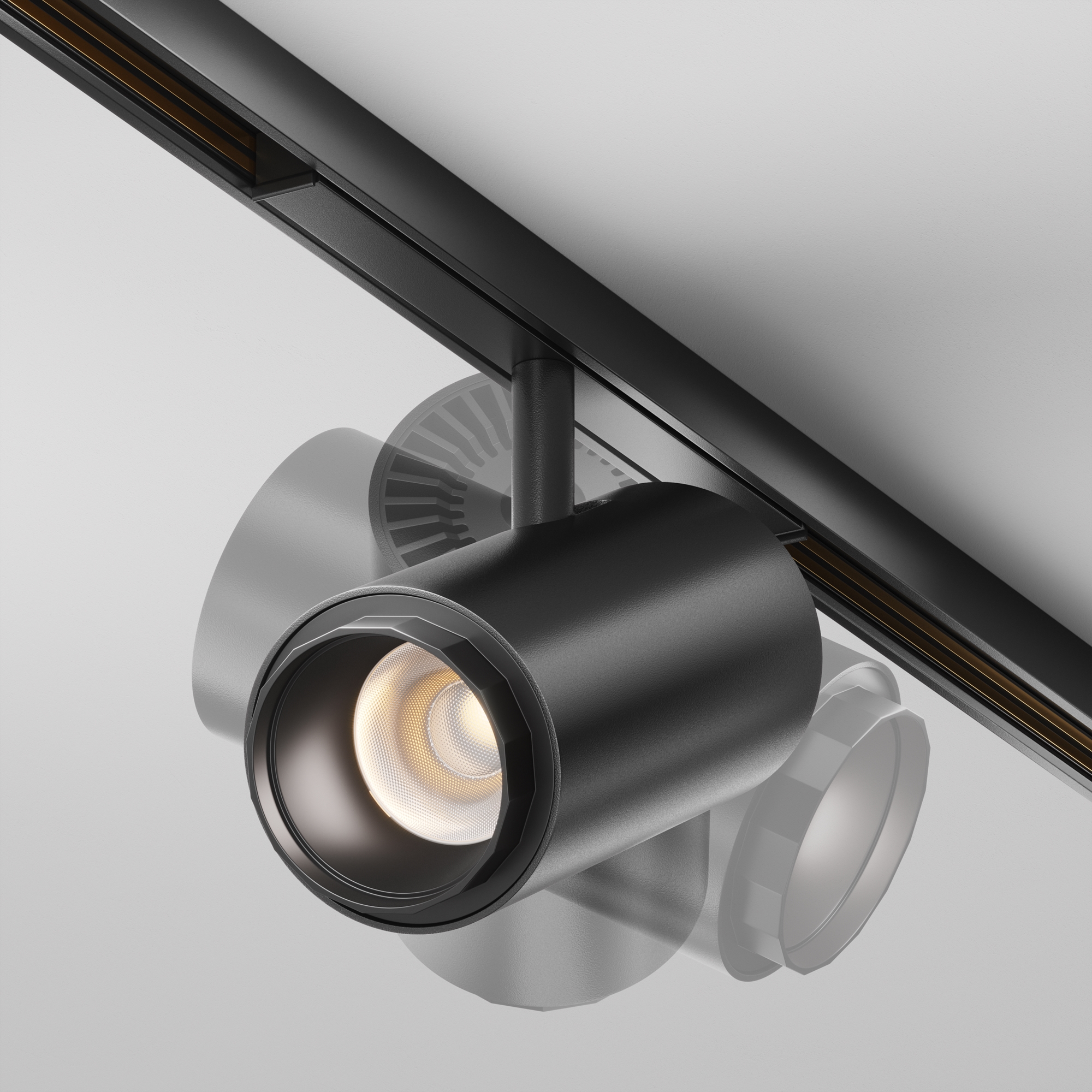 Трековый светильник Focus Zoom Exility X 3000K 12Вт 10-45° 16*1*-13 см, *LED*12W, 570K, Maytoni Technical  TR244-12W3K-B, Черный