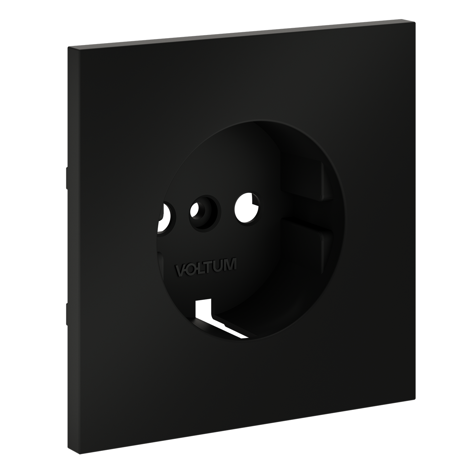 Накладка для розетки с заземлением, черный матовый Voltum S70 VLS000608, Пластик Soft touch