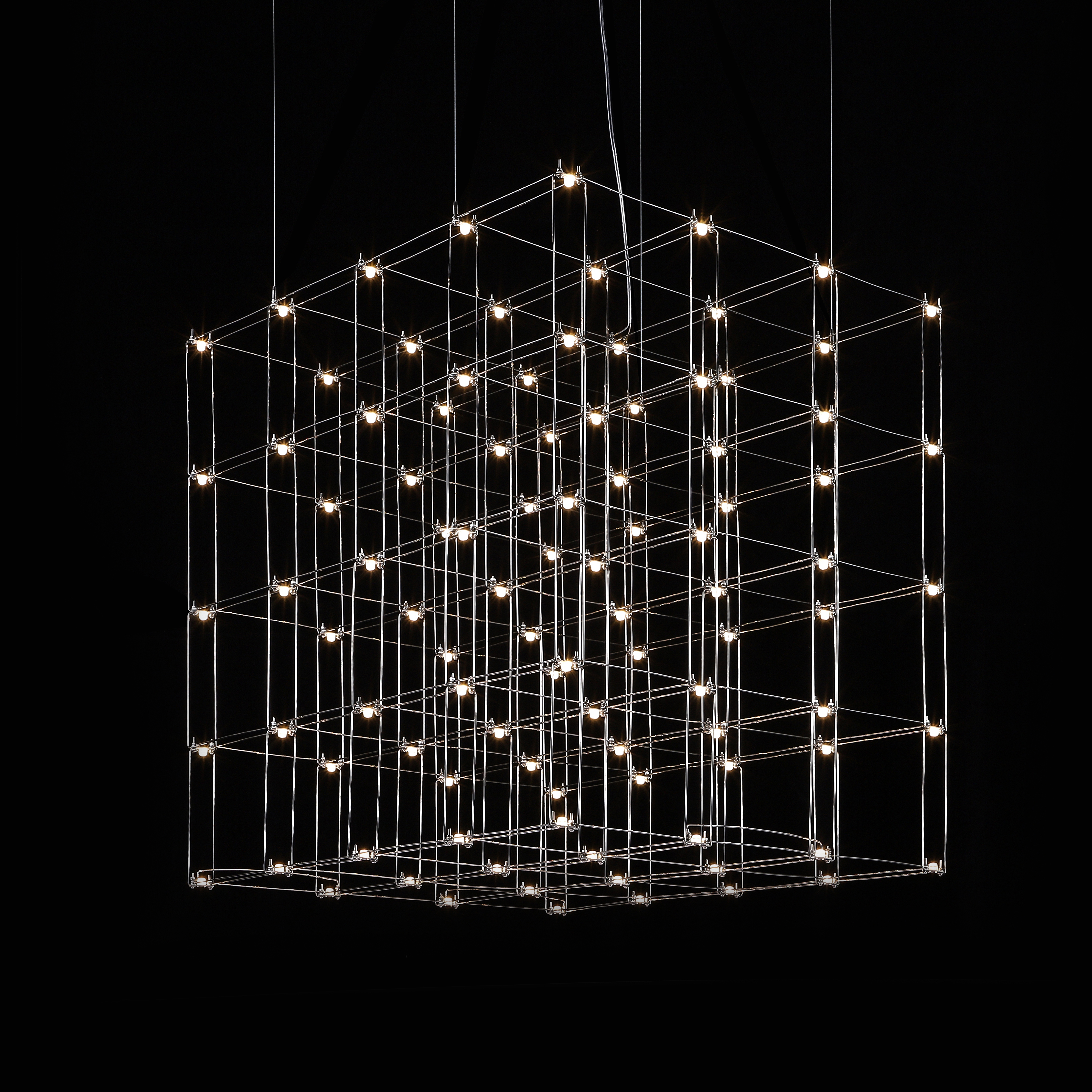Подвесная люстра Quasar Cosmos Square LED pendant light 80/80/80 80*80*80 см, 100*LED*1W, ImperiumLoft 40.2440, Серебристый